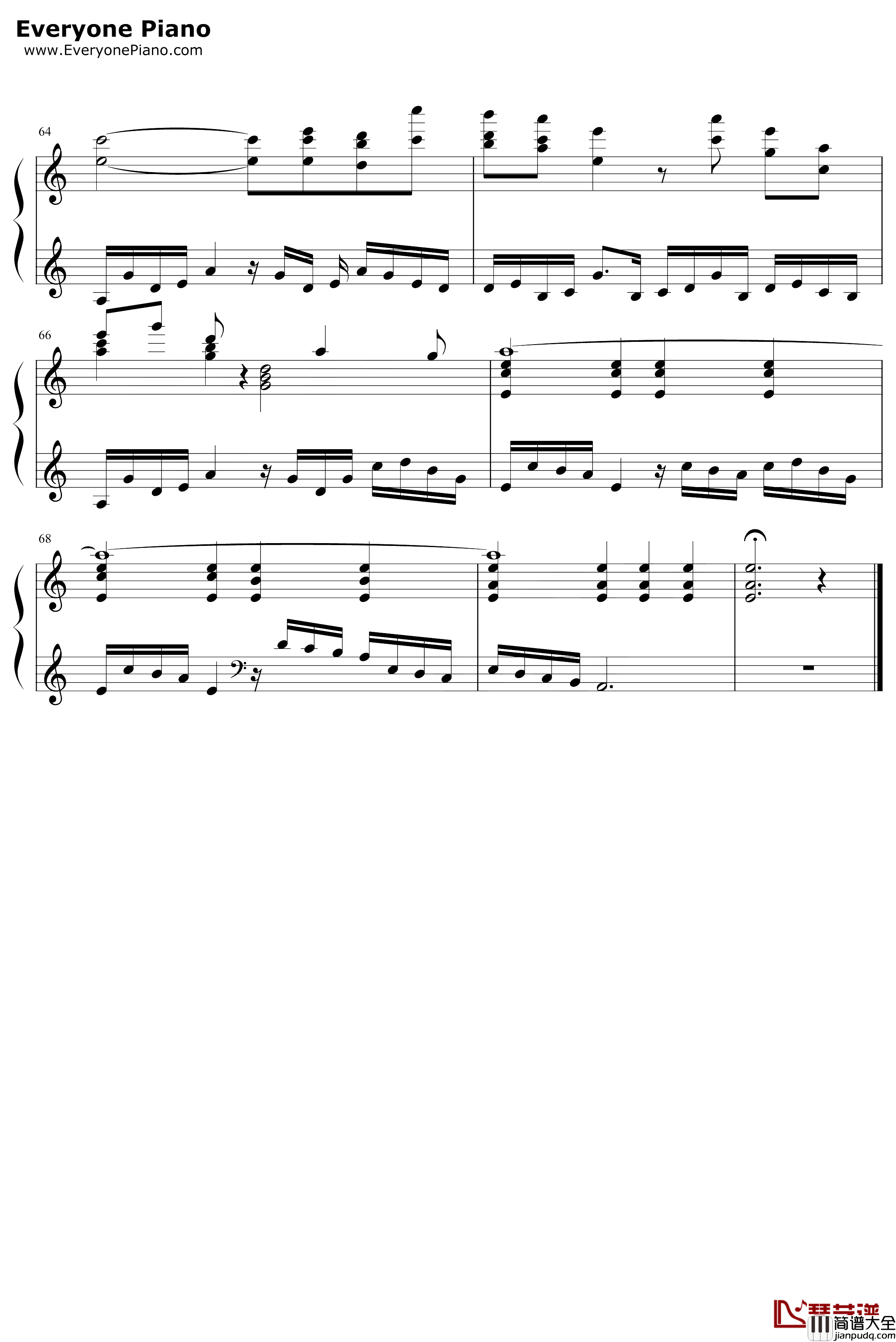 散花钢琴谱_水月陵_Rewrite插曲