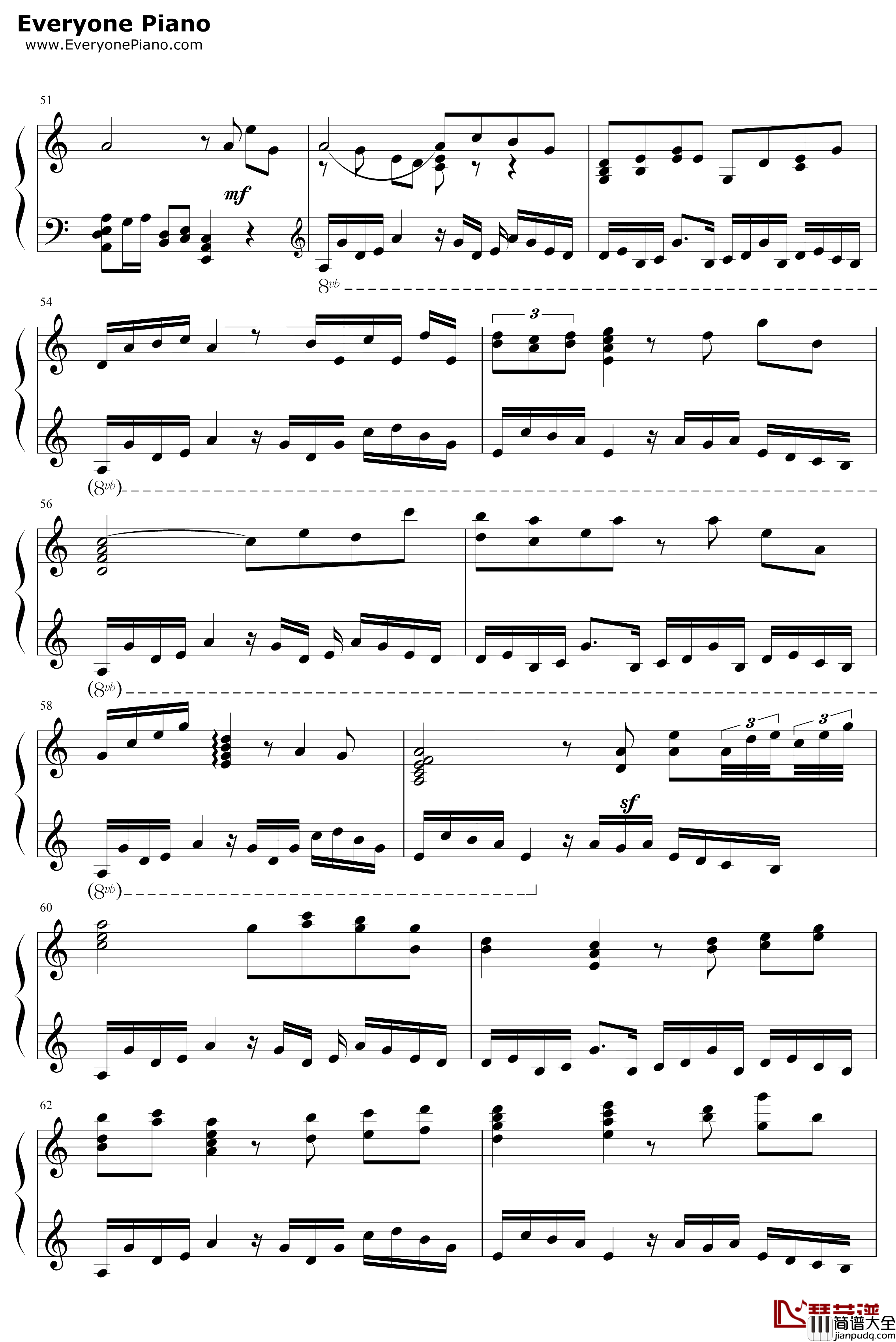 散花钢琴谱_水月陵_Rewrite插曲