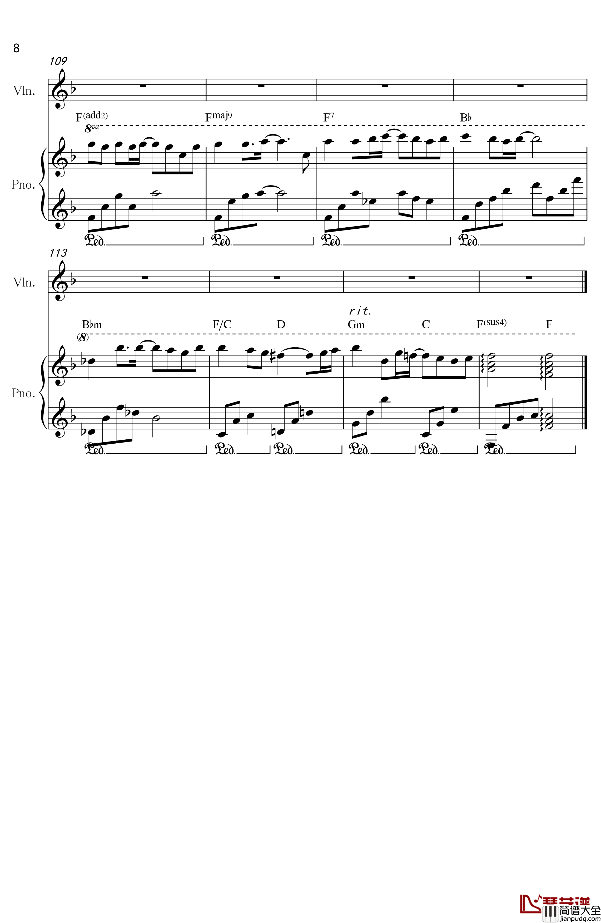 Long_and_deep_Xmas钢琴谱_川岛爱