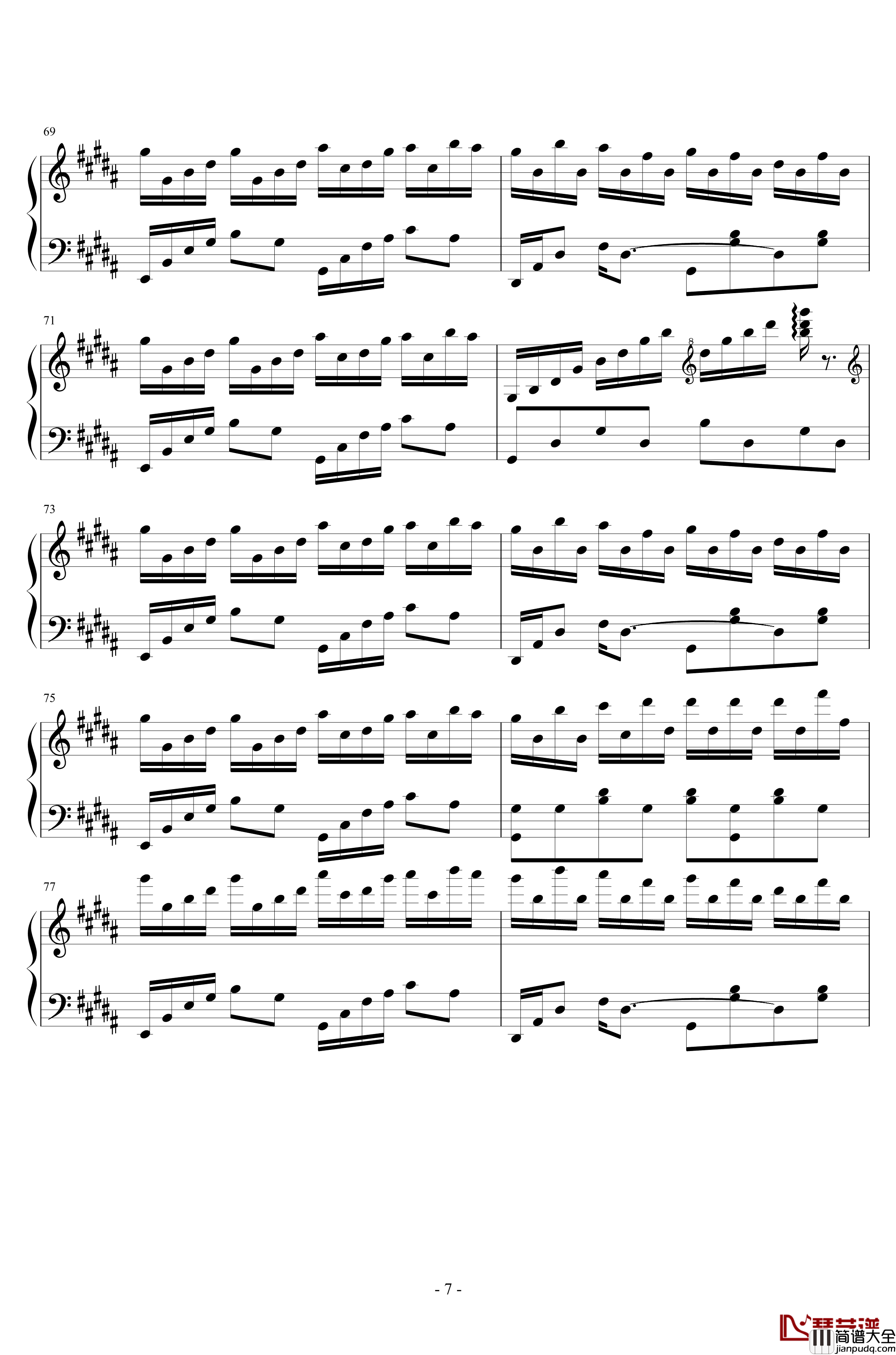 Flower_Dance钢琴谱_特效钢琴_DJ_OKAWARY