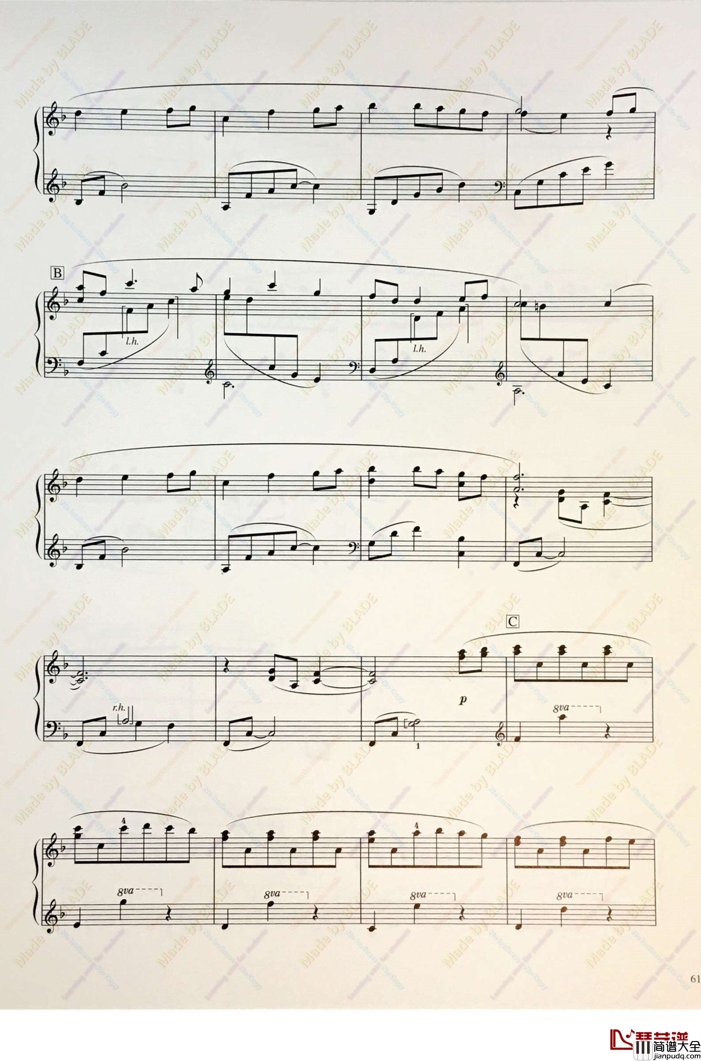 Always_with_me钢琴谱_轻快活泼_久石让