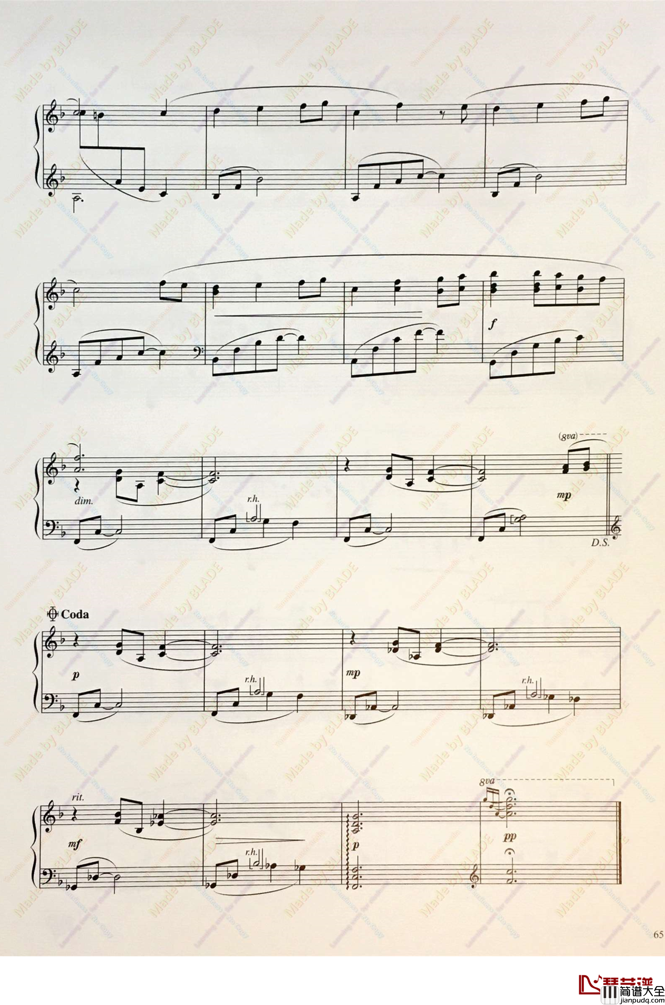 Always_with_me钢琴谱_轻快活泼_久石让