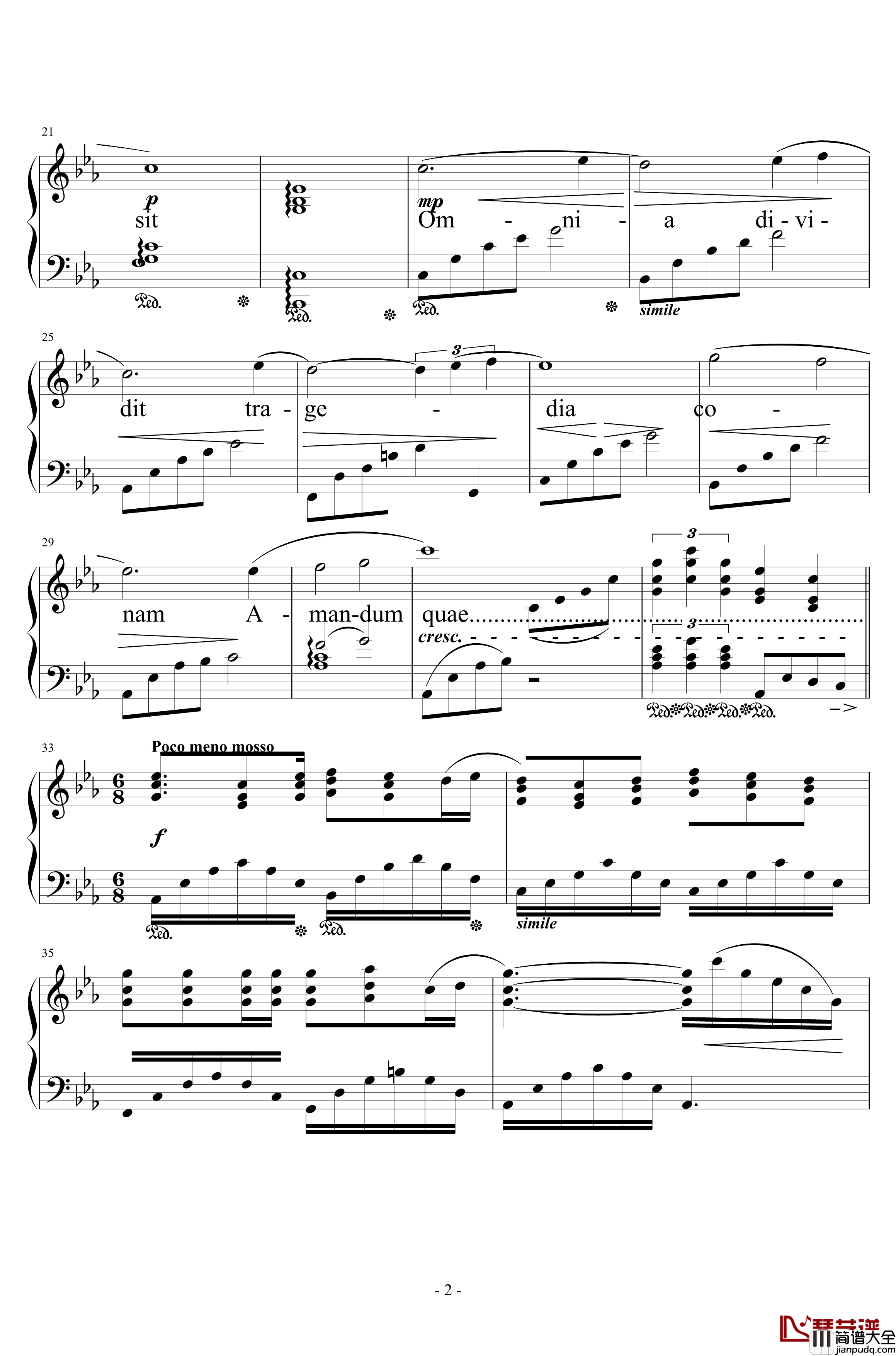 Somnus钢琴谱_最终幻想15主题曲_下村阳子