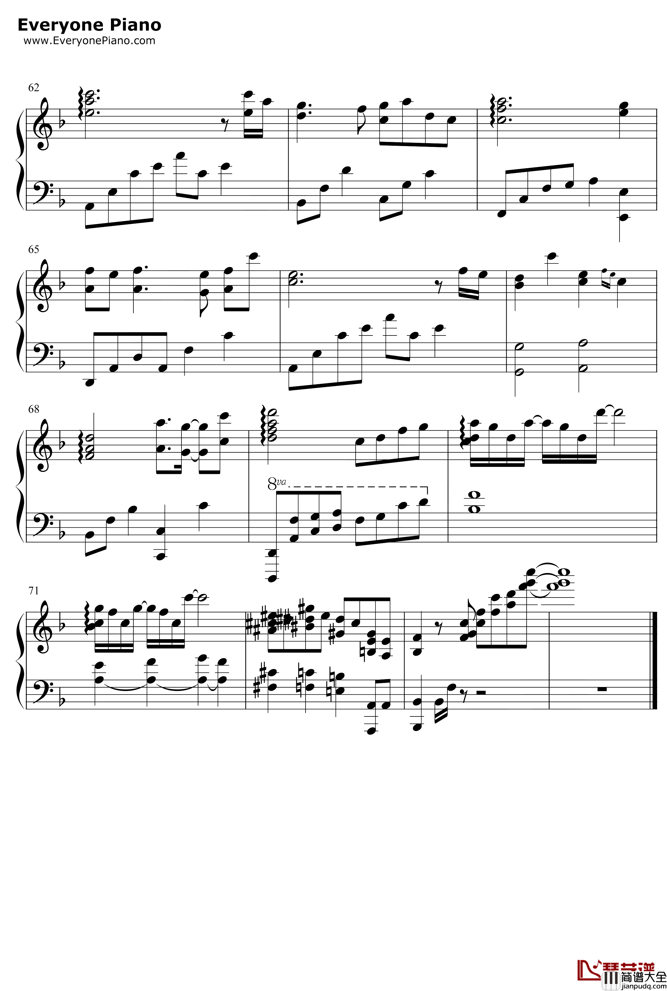 意难平钢琴谱_银临_钢琴独奏版_陈情令插曲