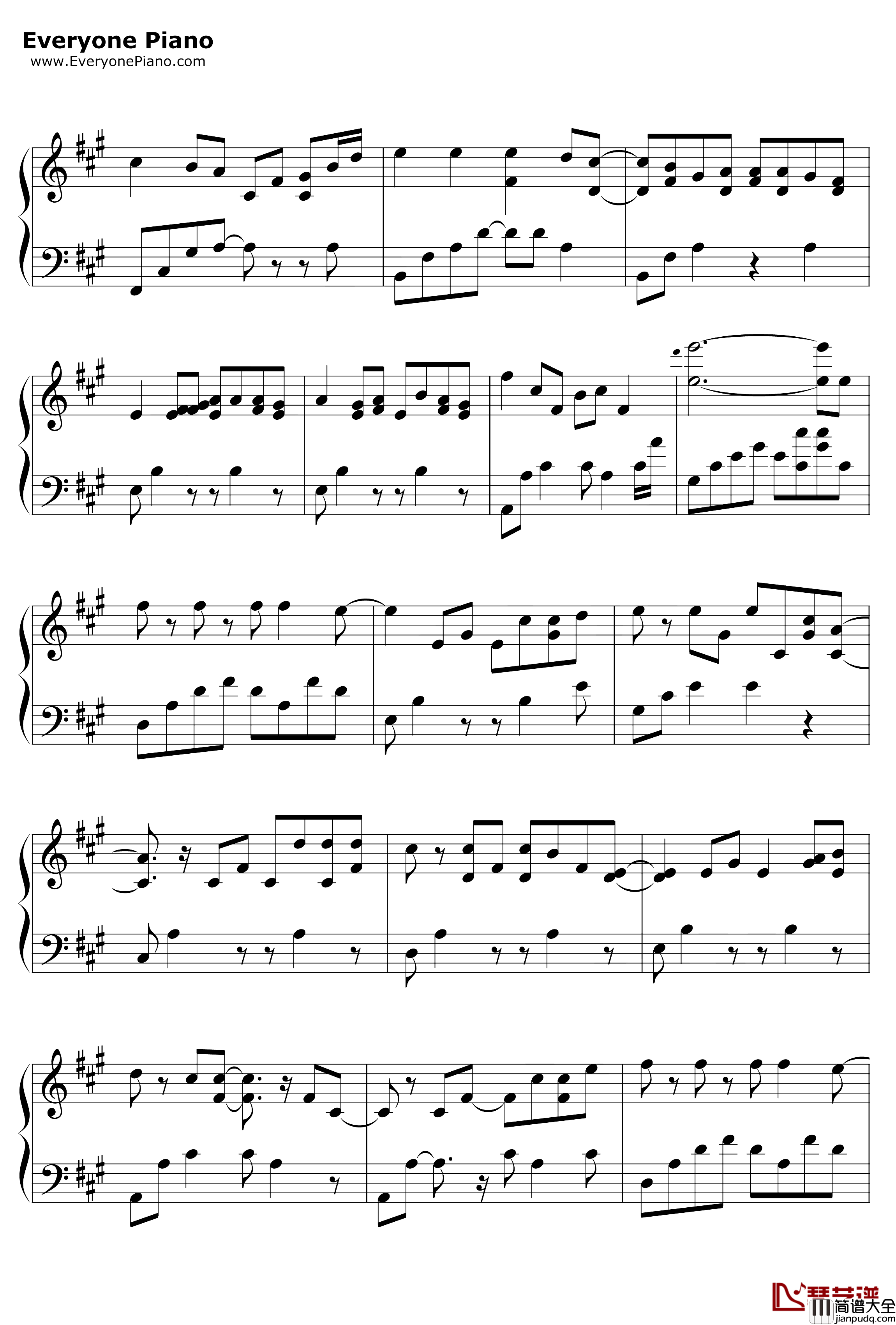 雨夜幻想曲钢琴谱___变奏的梦想