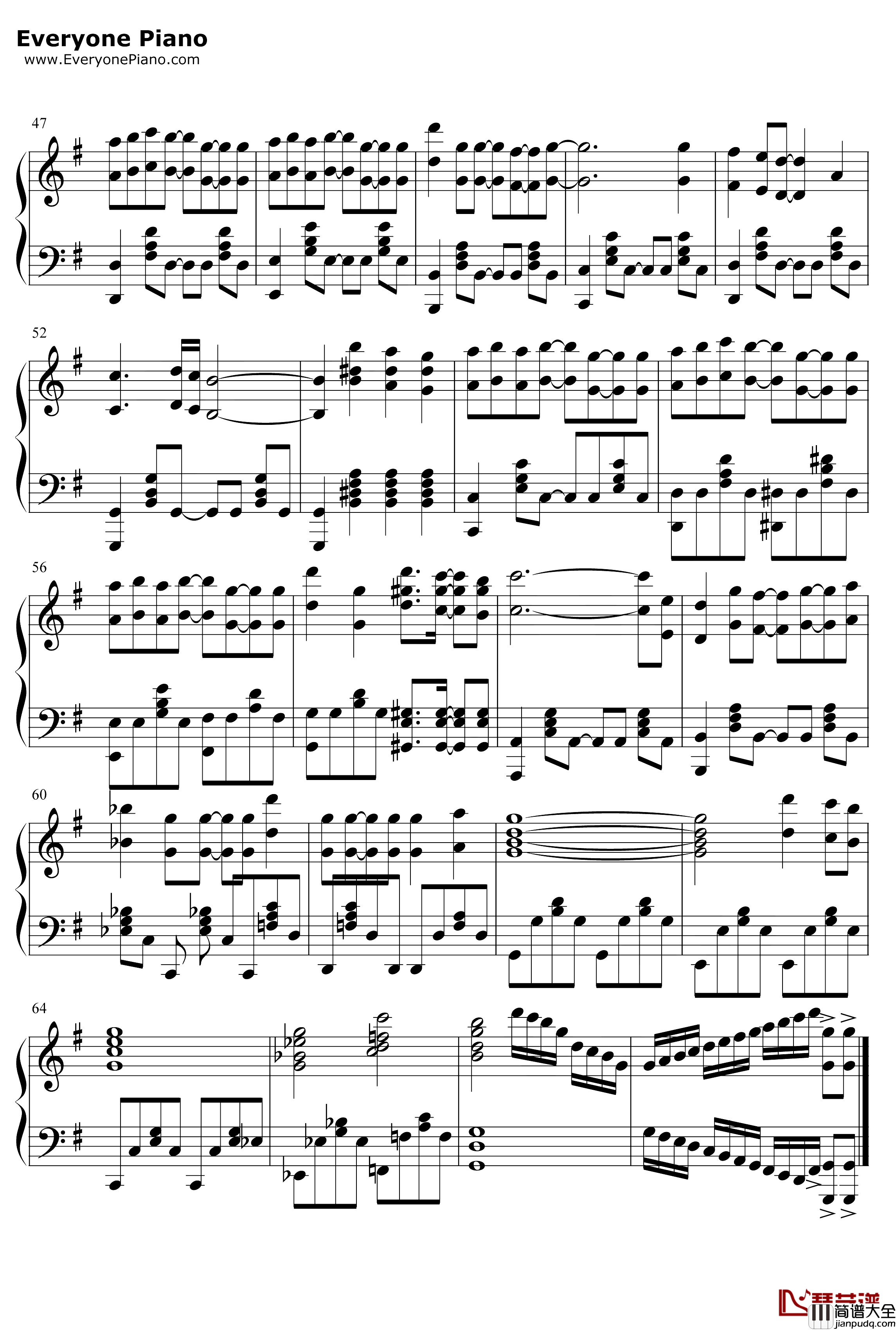 I'm_With_You钢琴谱_高尾奏音_为了女儿我说不定连魔王都能干掉OP