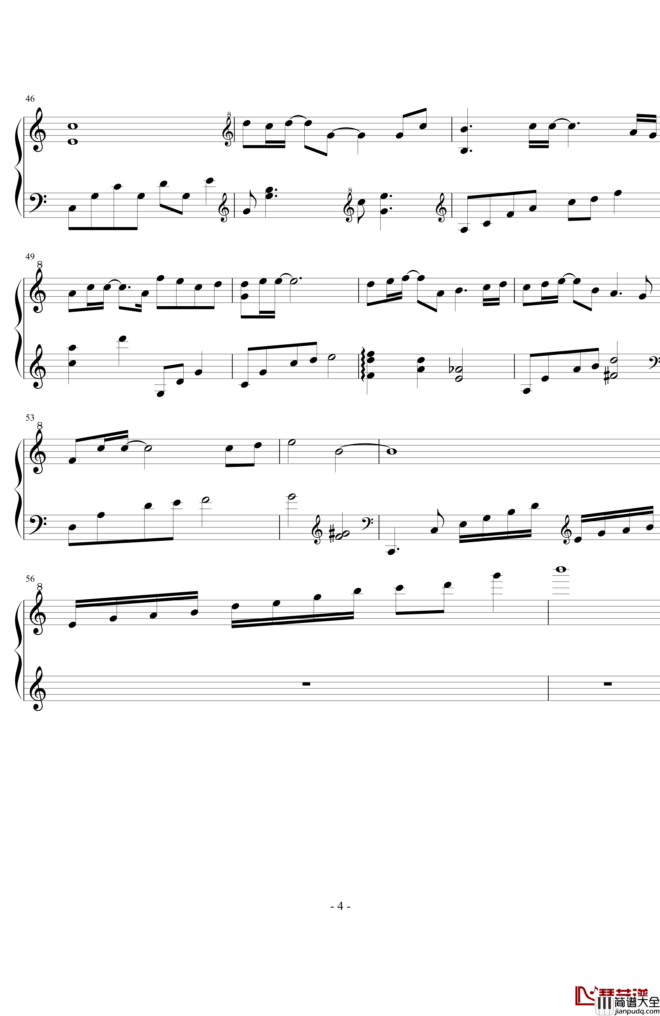 树洞钢琴谱_欧阳娜娜