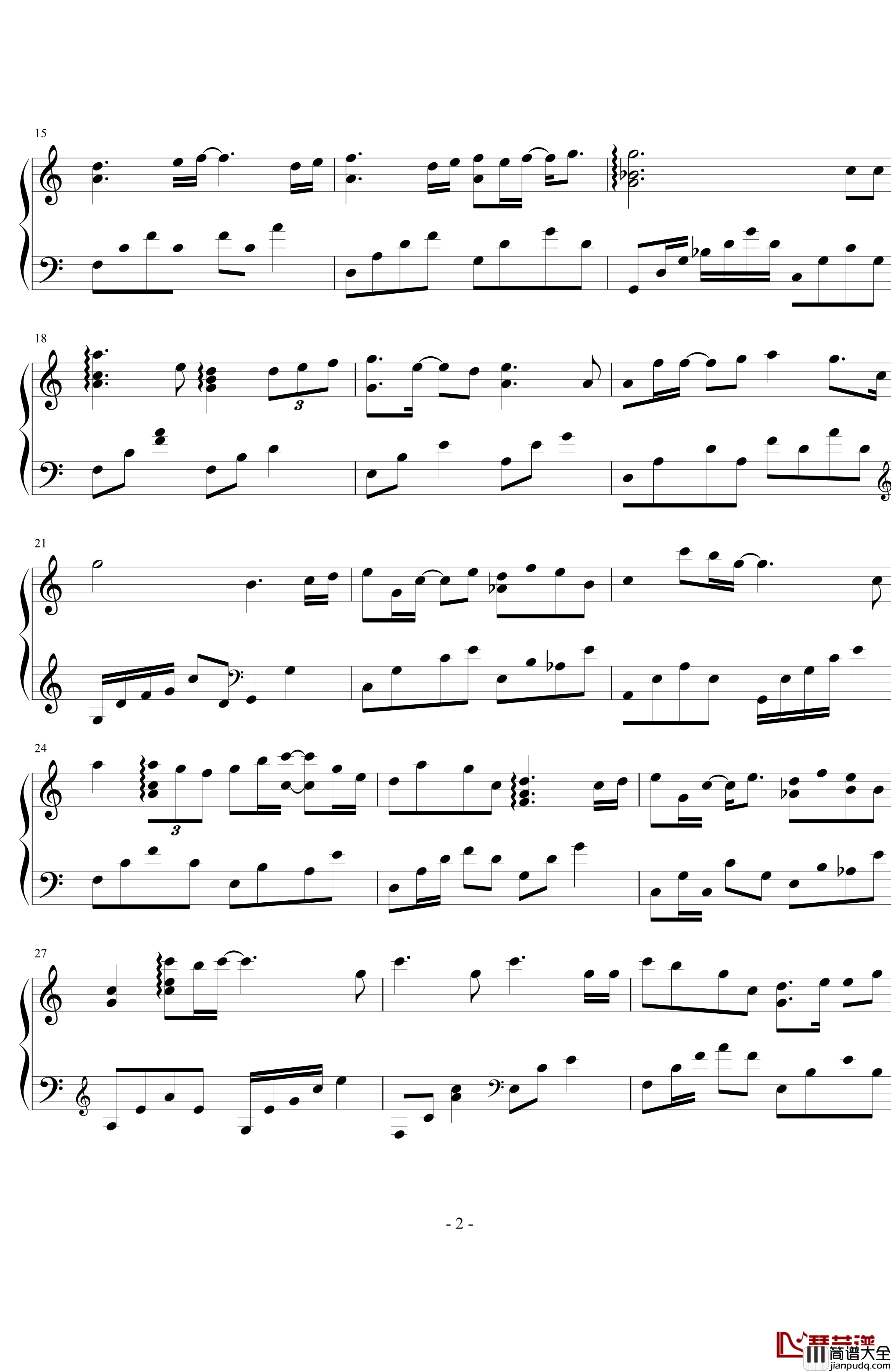 树洞钢琴谱_欧阳娜娜