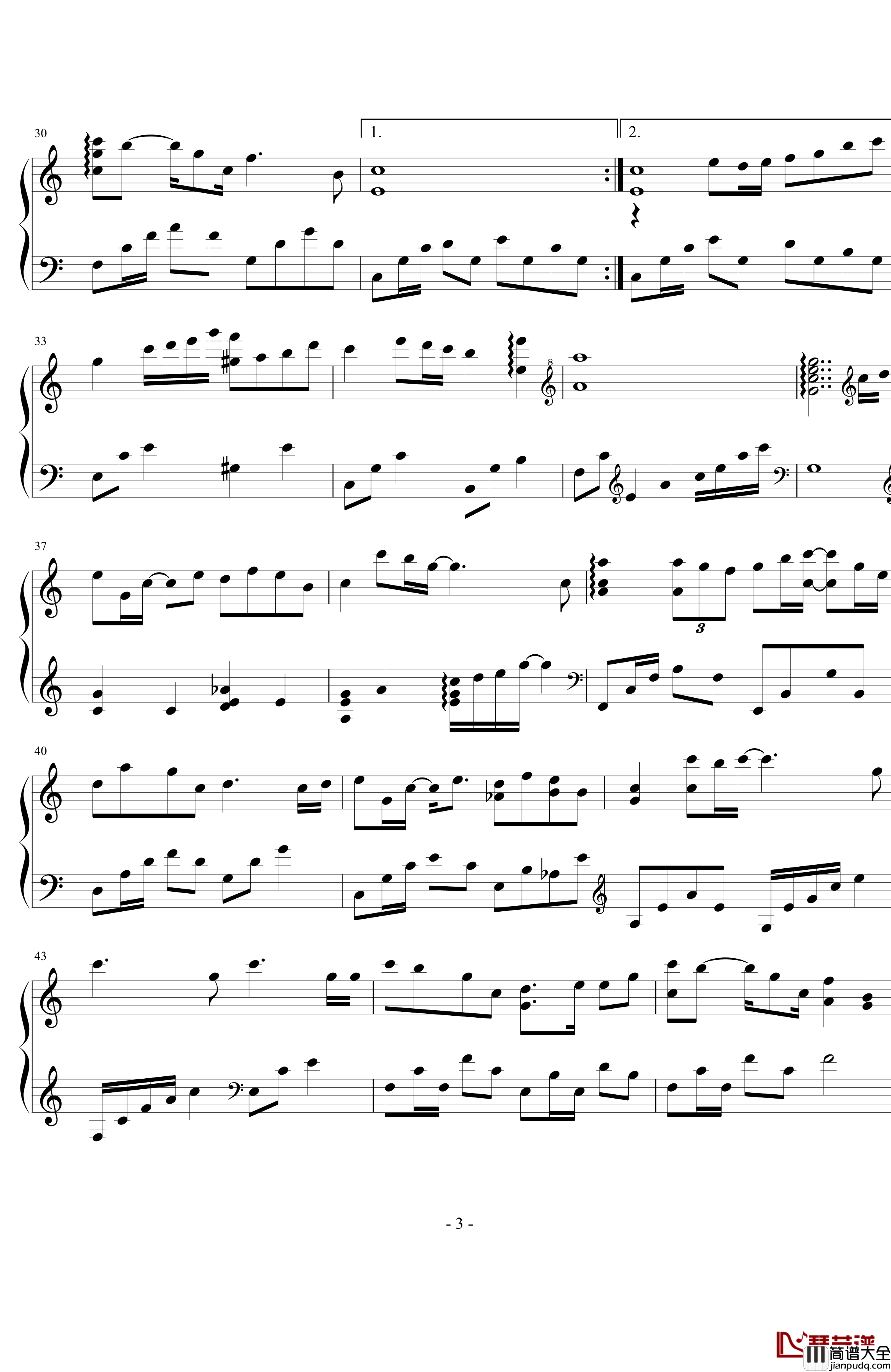 树洞钢琴谱_欧阳娜娜