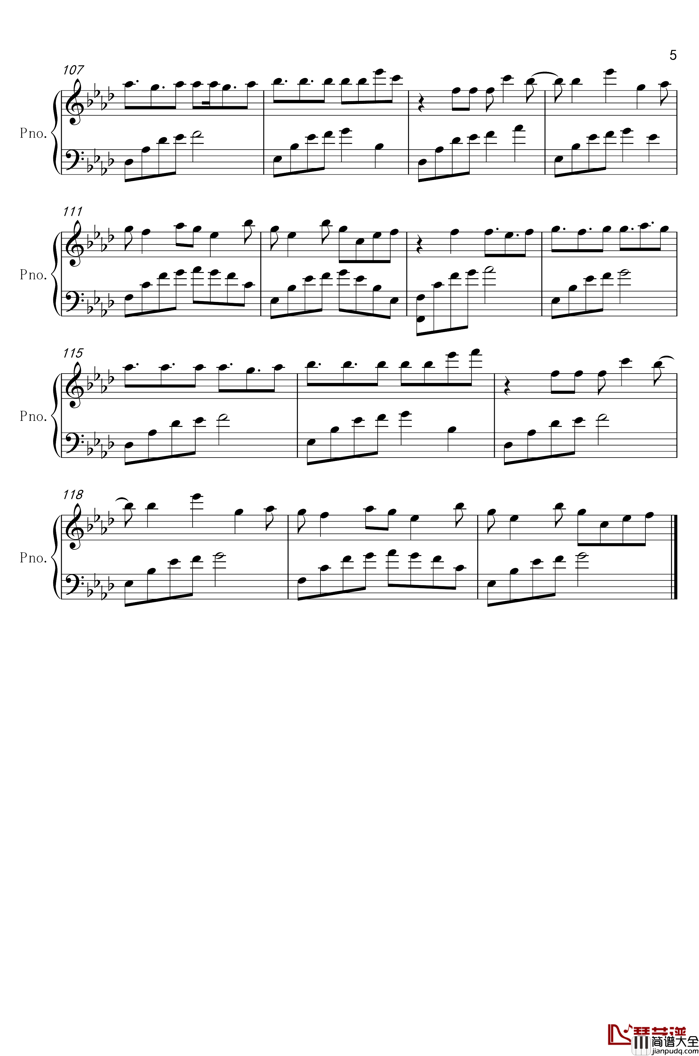 星辰色钢琴谱_独奏版