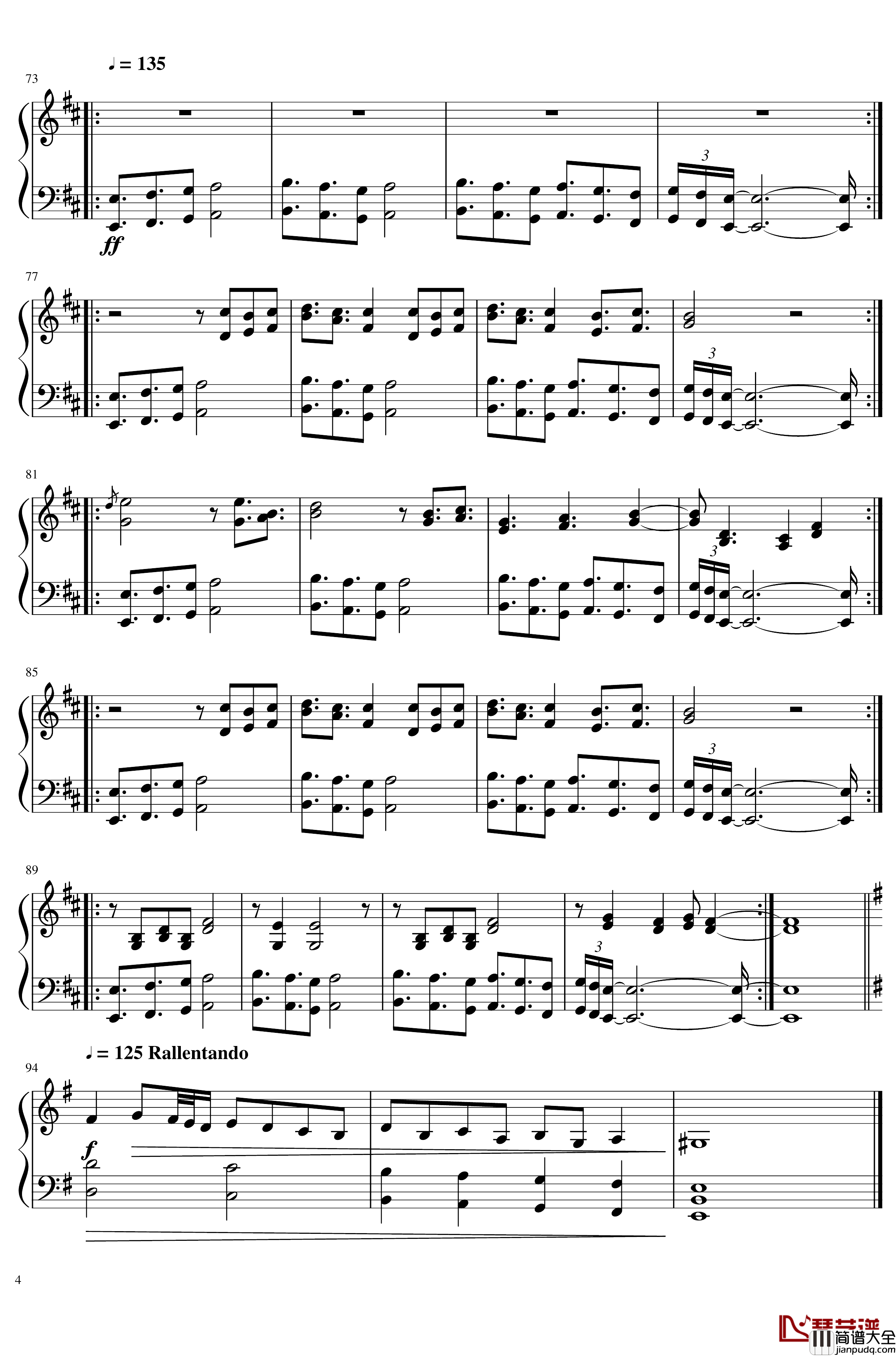 to_be_continued钢琴谱_JOJO的奇妙冒险