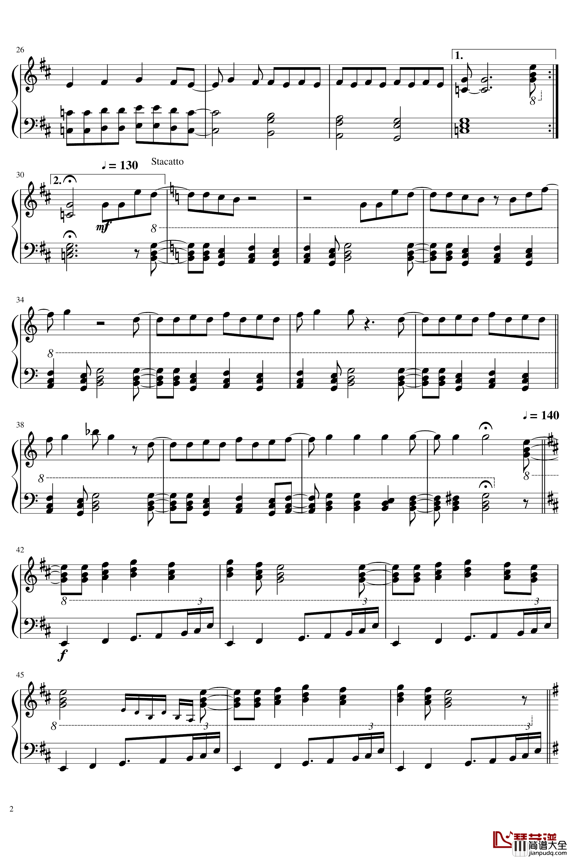 to_be_continued钢琴谱_JOJO的奇妙冒险