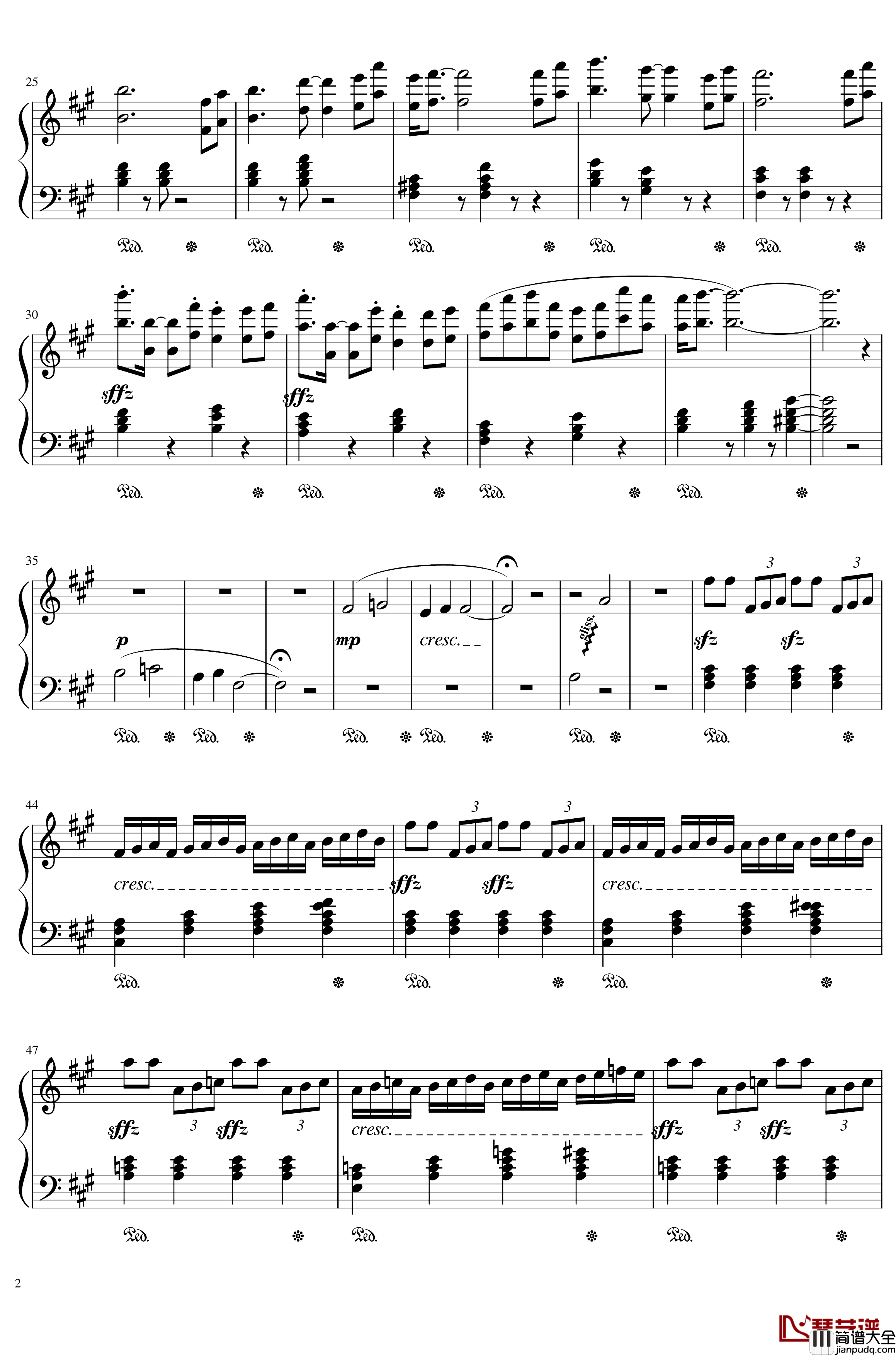 双面燕洵钢琴谱_楚乔传插曲