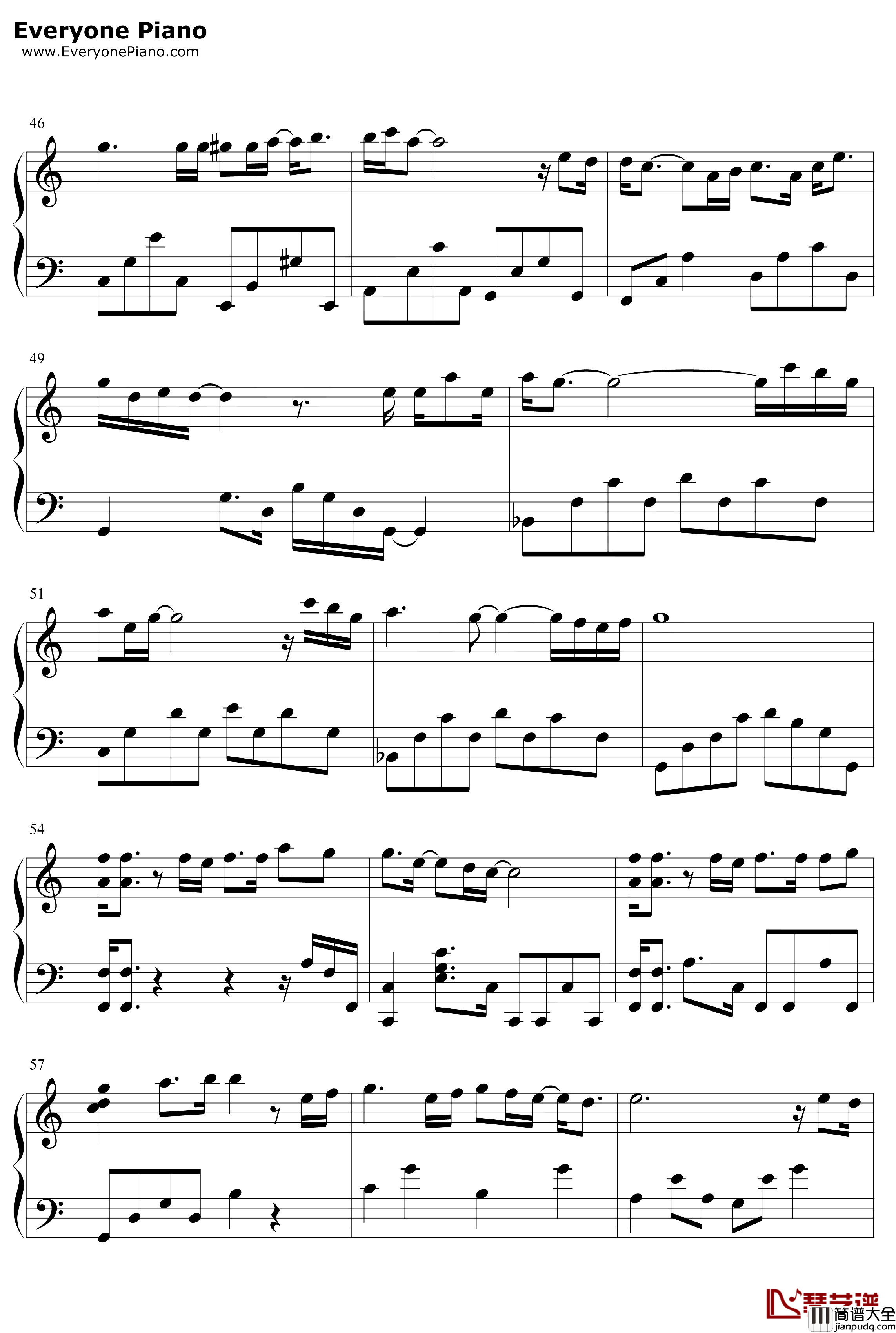 歌颂者钢琴谱_吴青峰