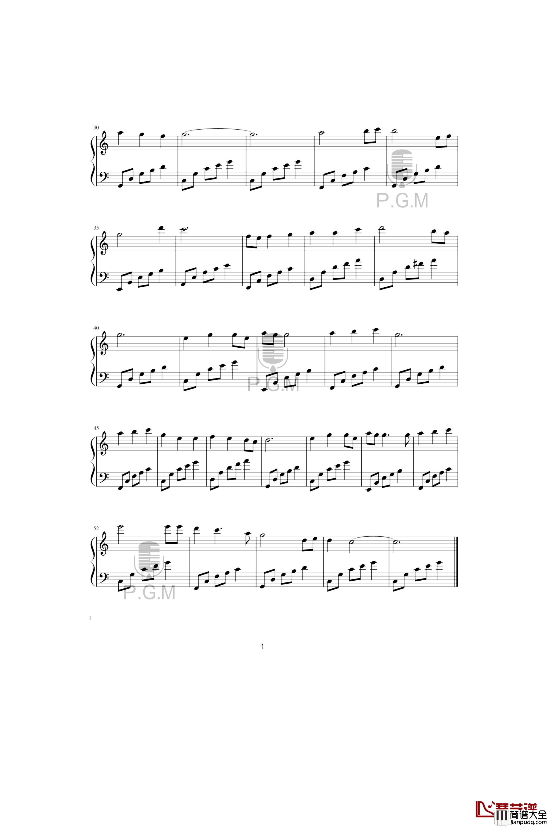 水晶钢琴谱_独奏钢琴曲