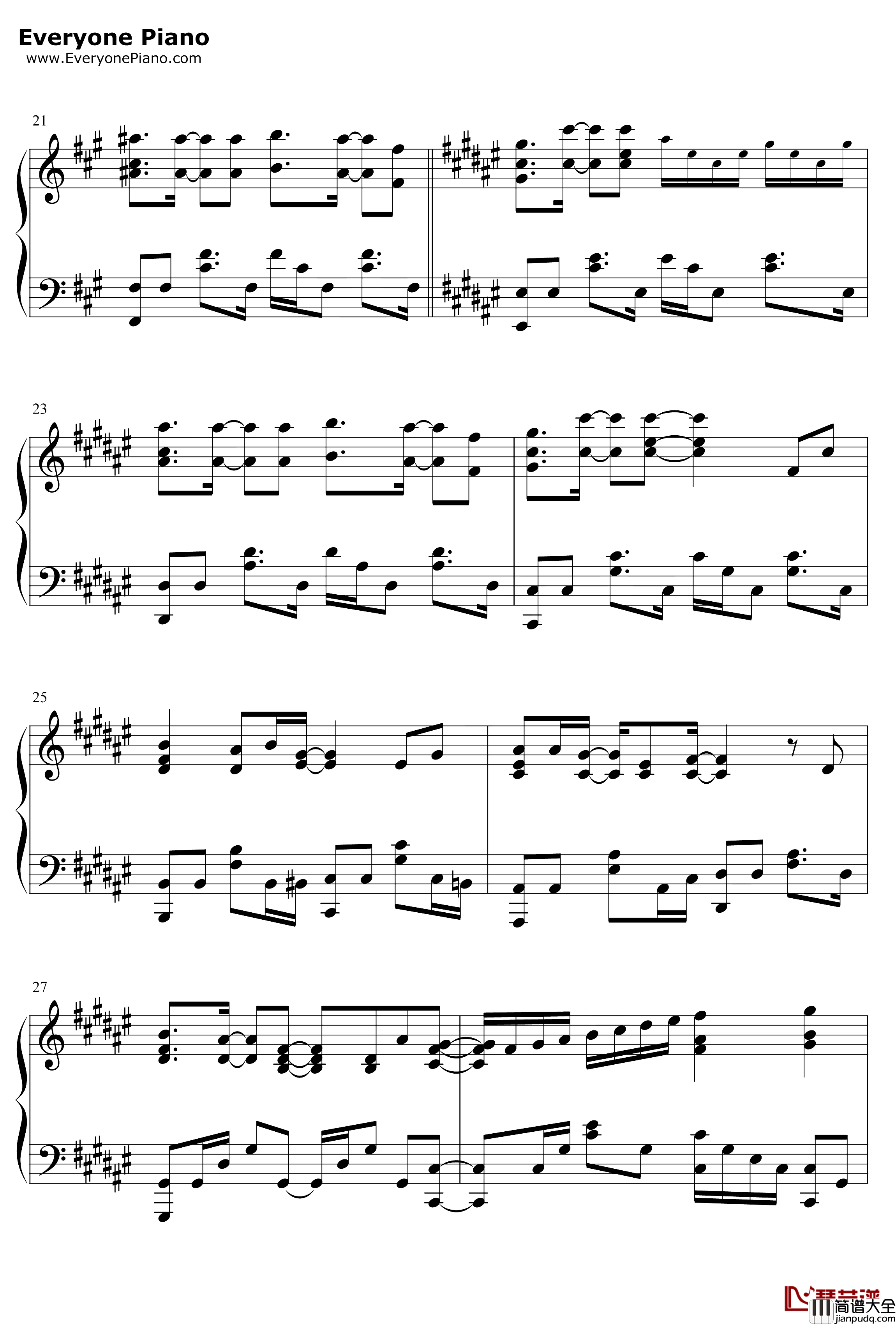 小さな想い钢琴谱_高桥李依_异世界超能魔术师ED