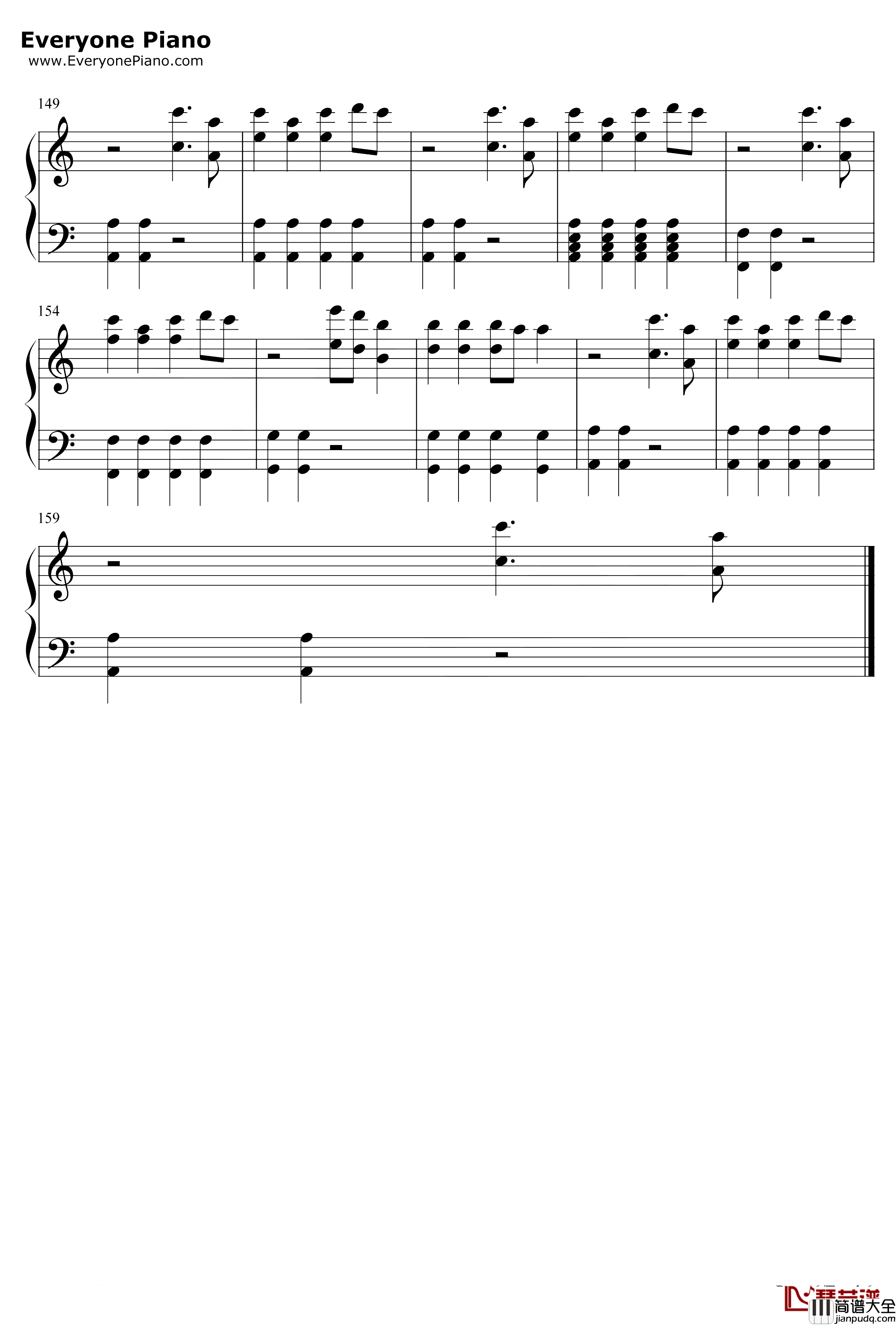 Back_to_Beautiful钢琴谱_SofiaCarsonAlanWalker