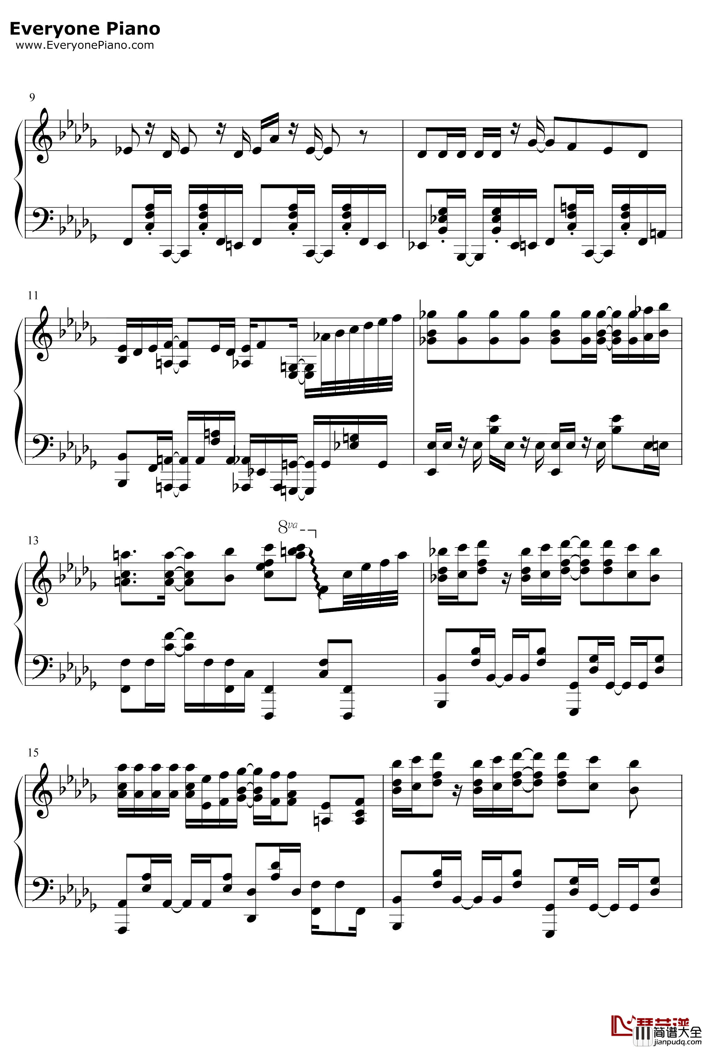 ダメハダメ钢琴谱_铃木实里_魔术学姐ED