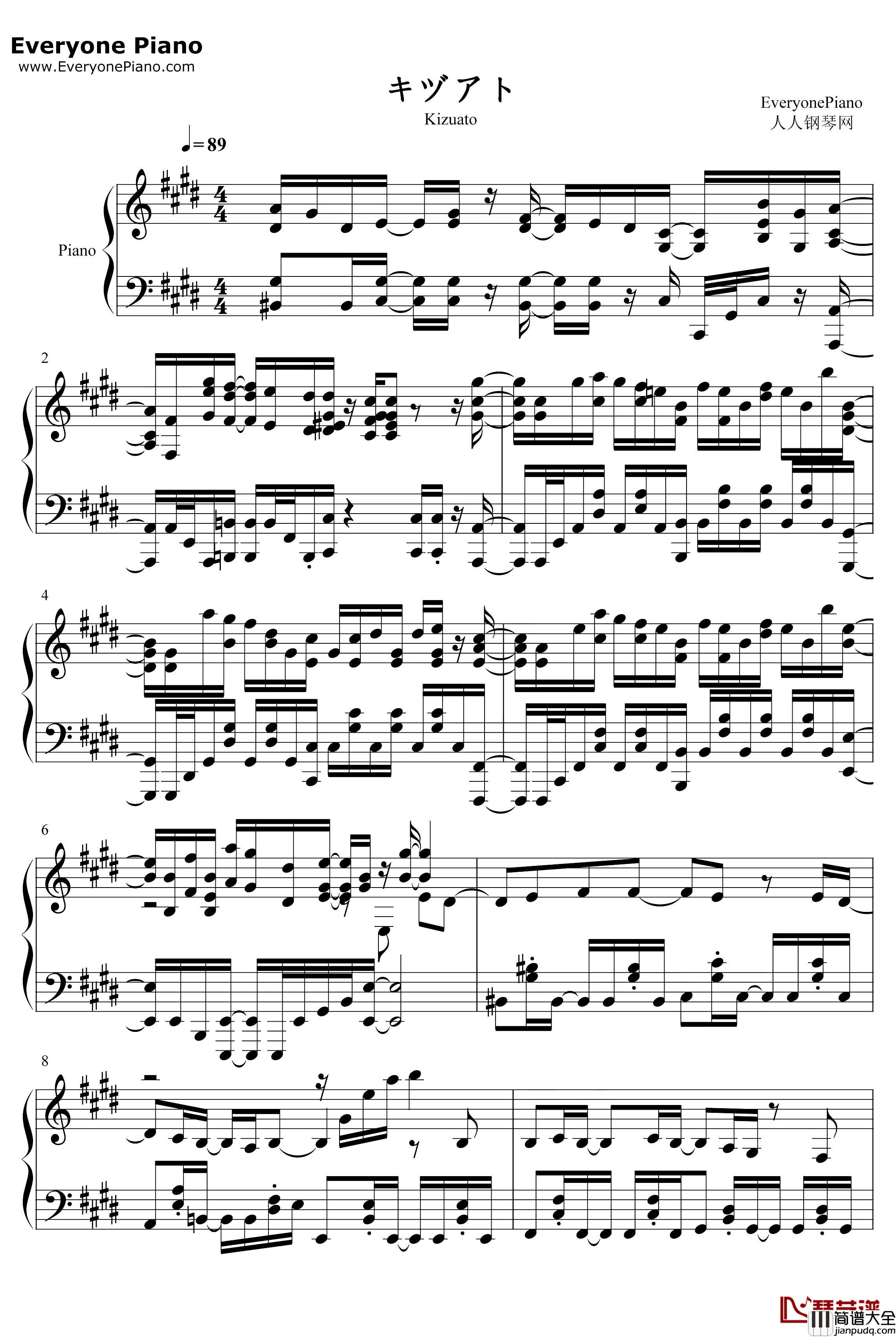 キヅアト钢琴谱_センチミリメンタル_GIVENOP