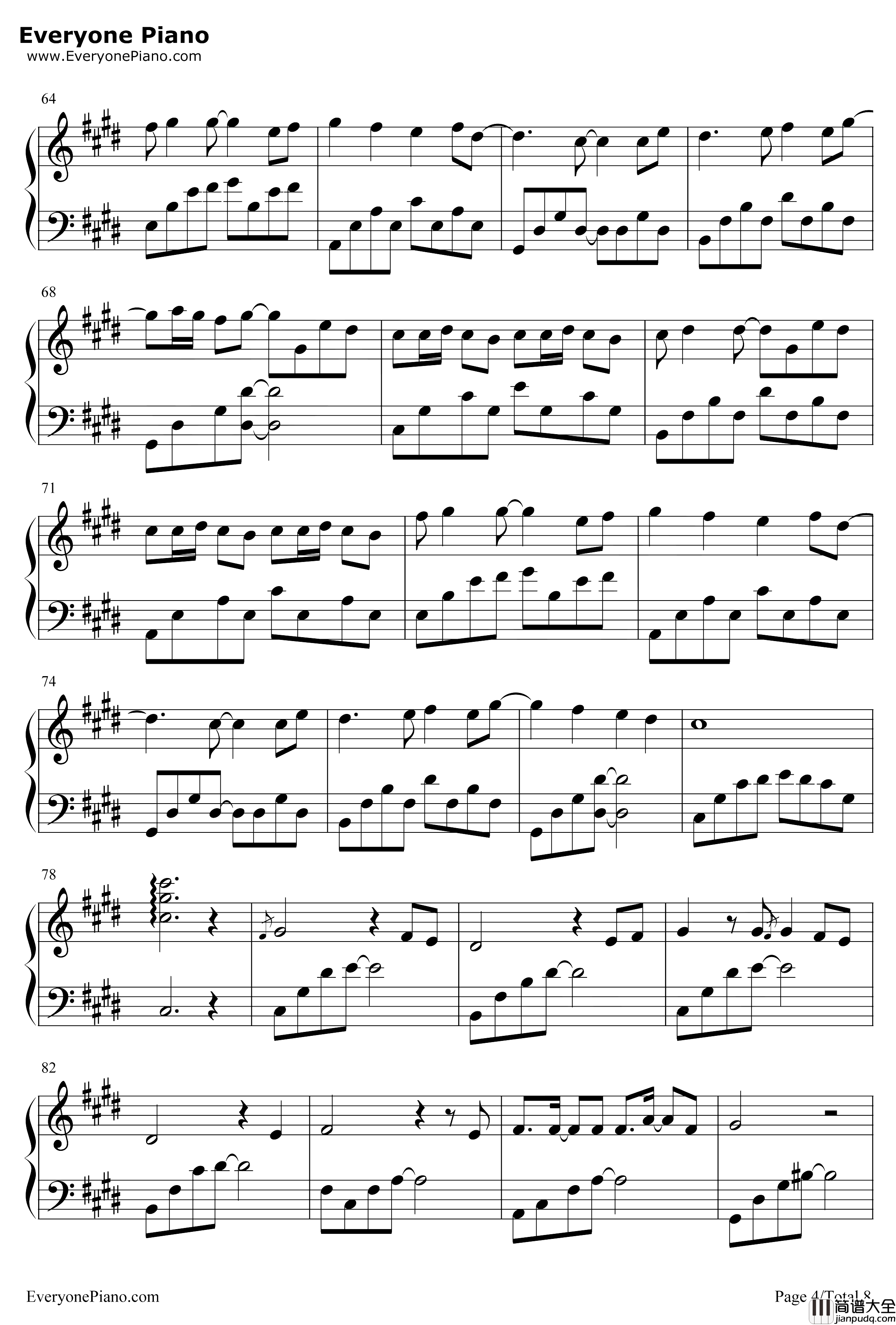 生生世世爱钢琴谱_吴雨霏_仙剑奇侠传3主题曲