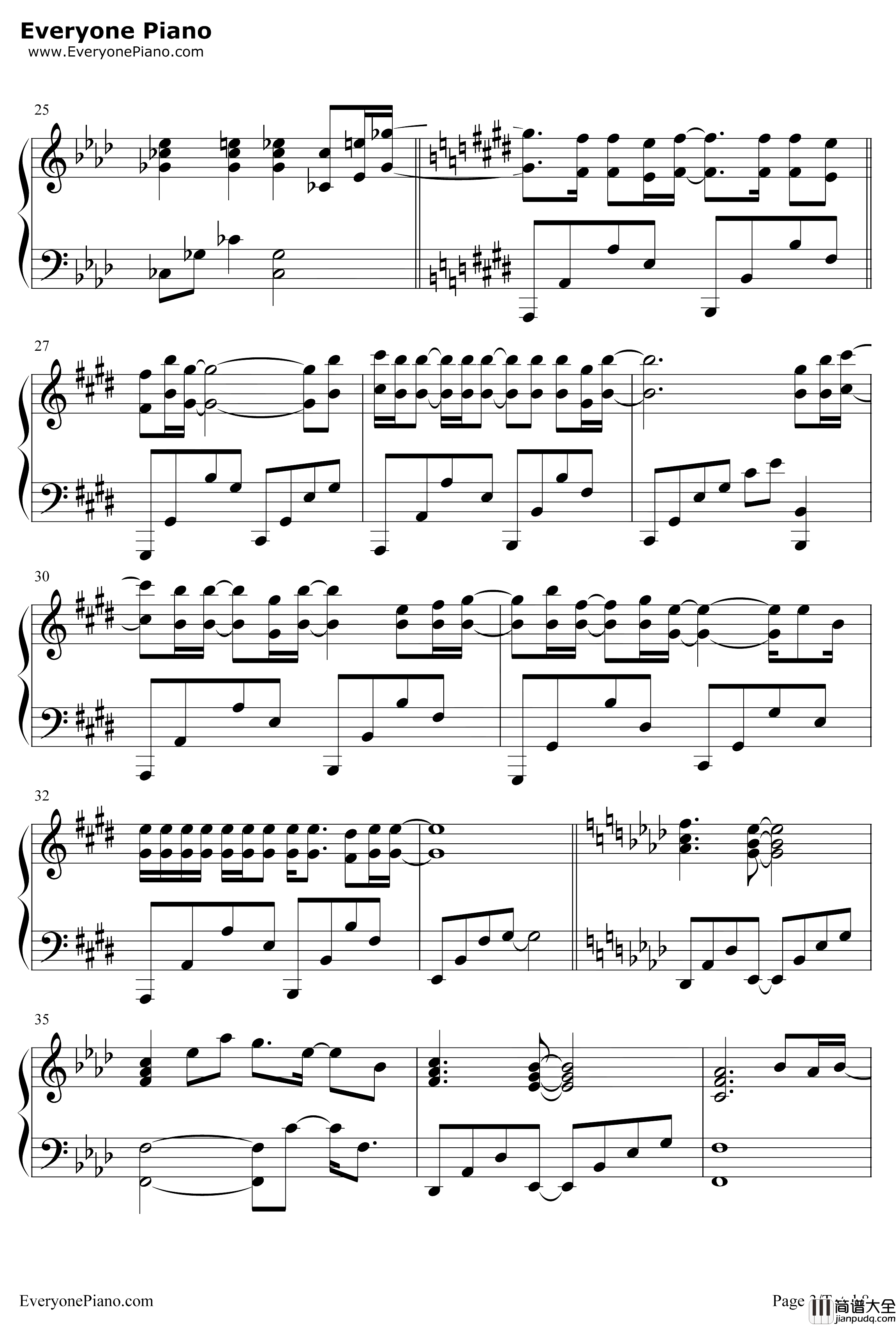 僕が死のうと思ったのは钢琴谱_中岛美嘉_曾经我也想过一了百了