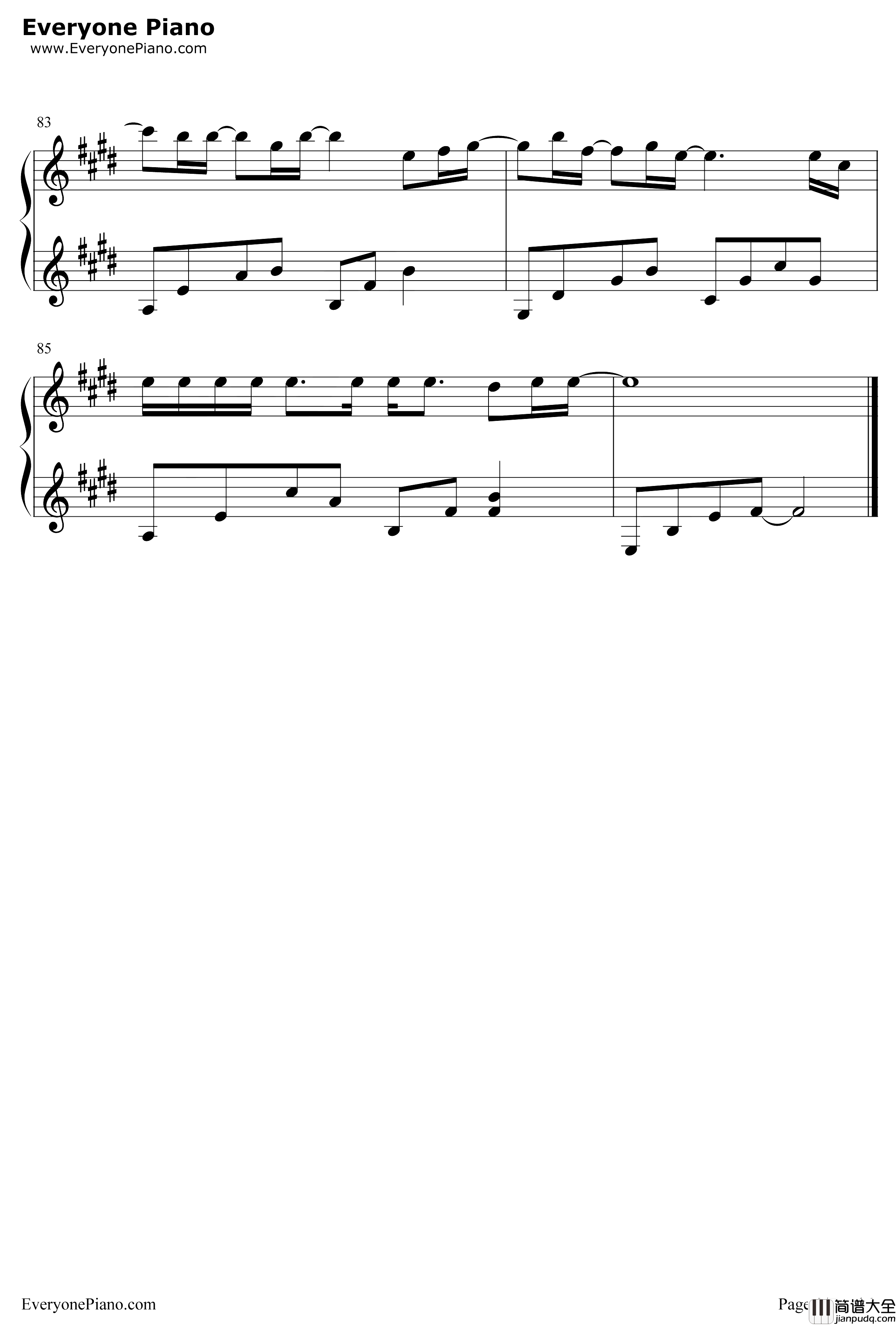 僕が死のうと思ったのは钢琴谱_中岛美嘉_曾经我也想过一了百了