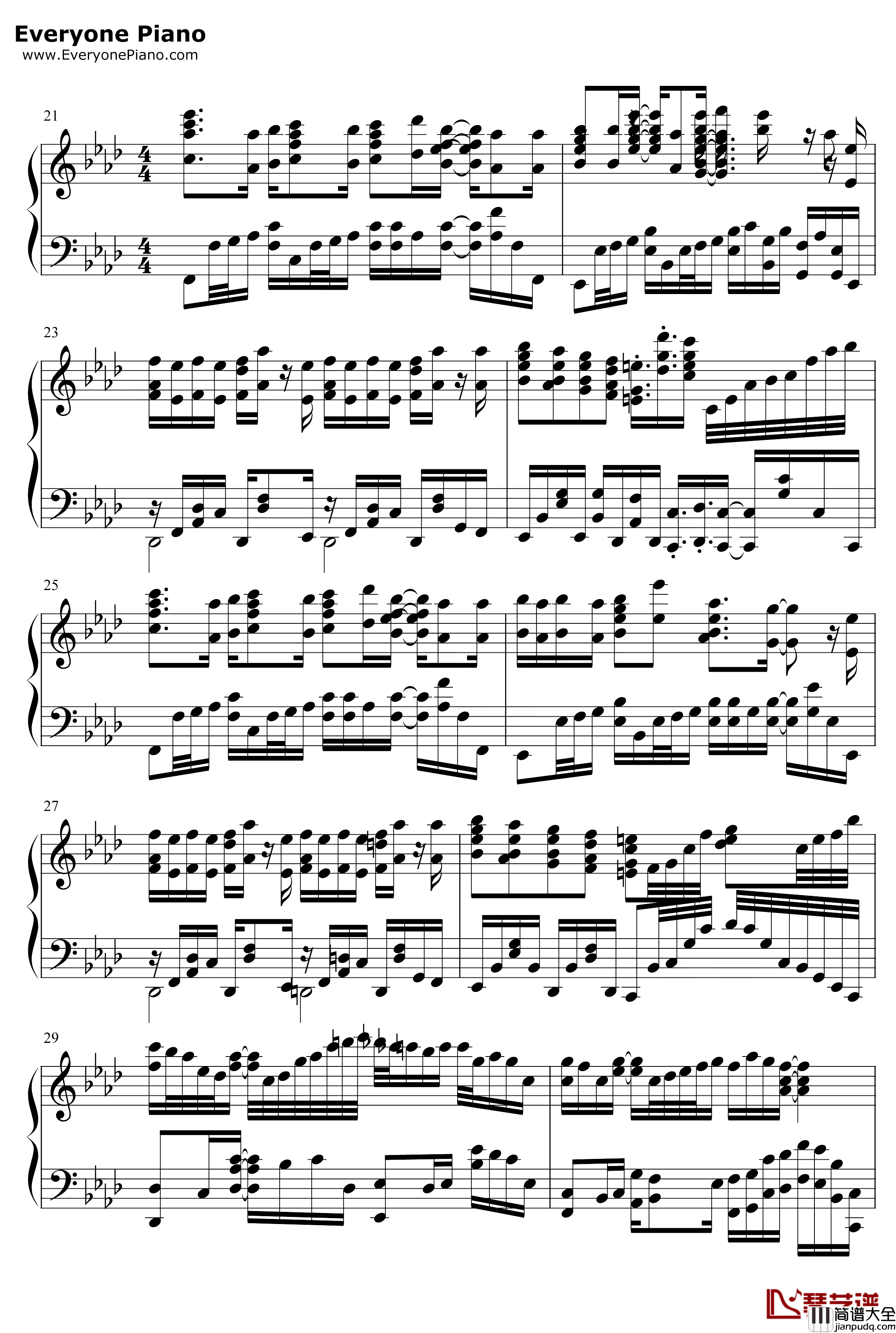 Resister钢琴谱_ASCA_刀剑神域AlicizationOP2