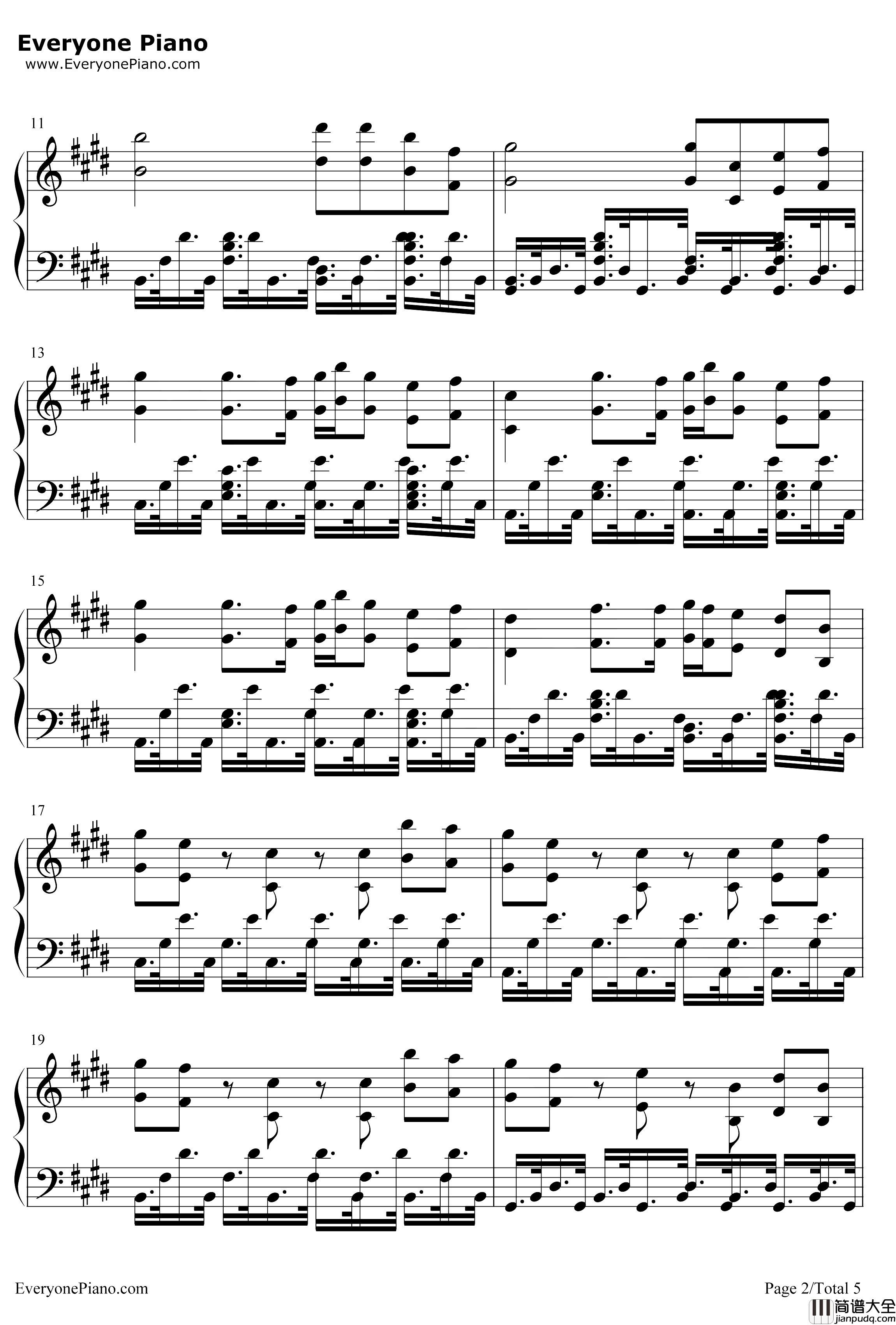 Illusion钢琴谱_猎豹移动公司_幻想_滚动的天空