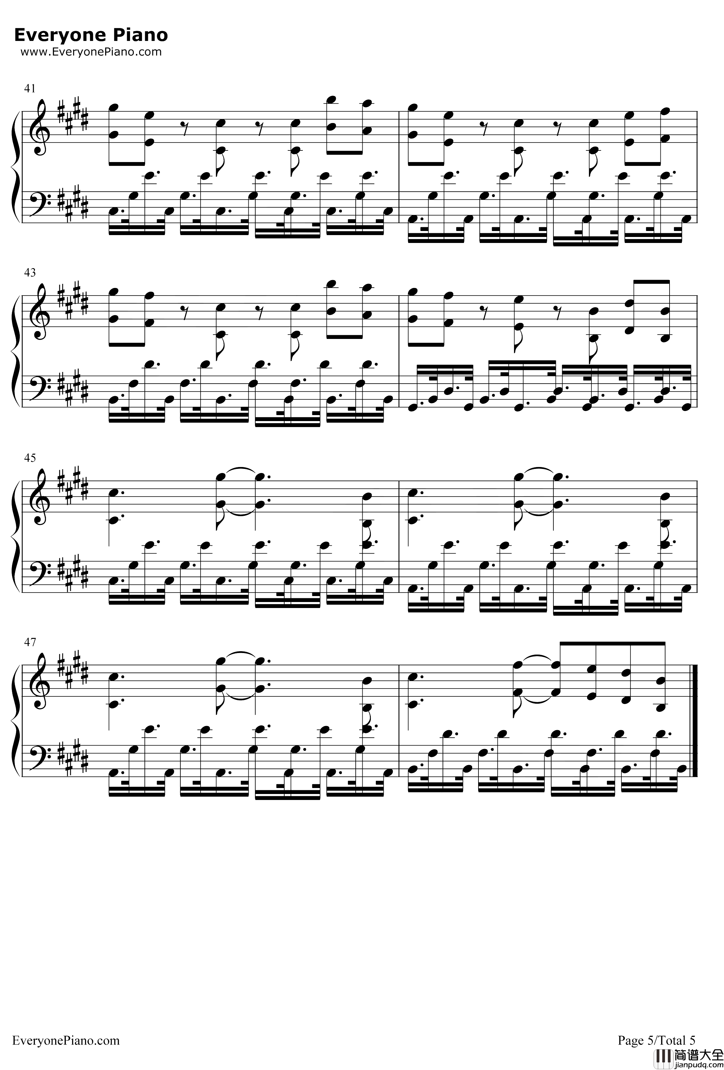 Illusion钢琴谱_猎豹移动公司_幻想_滚动的天空