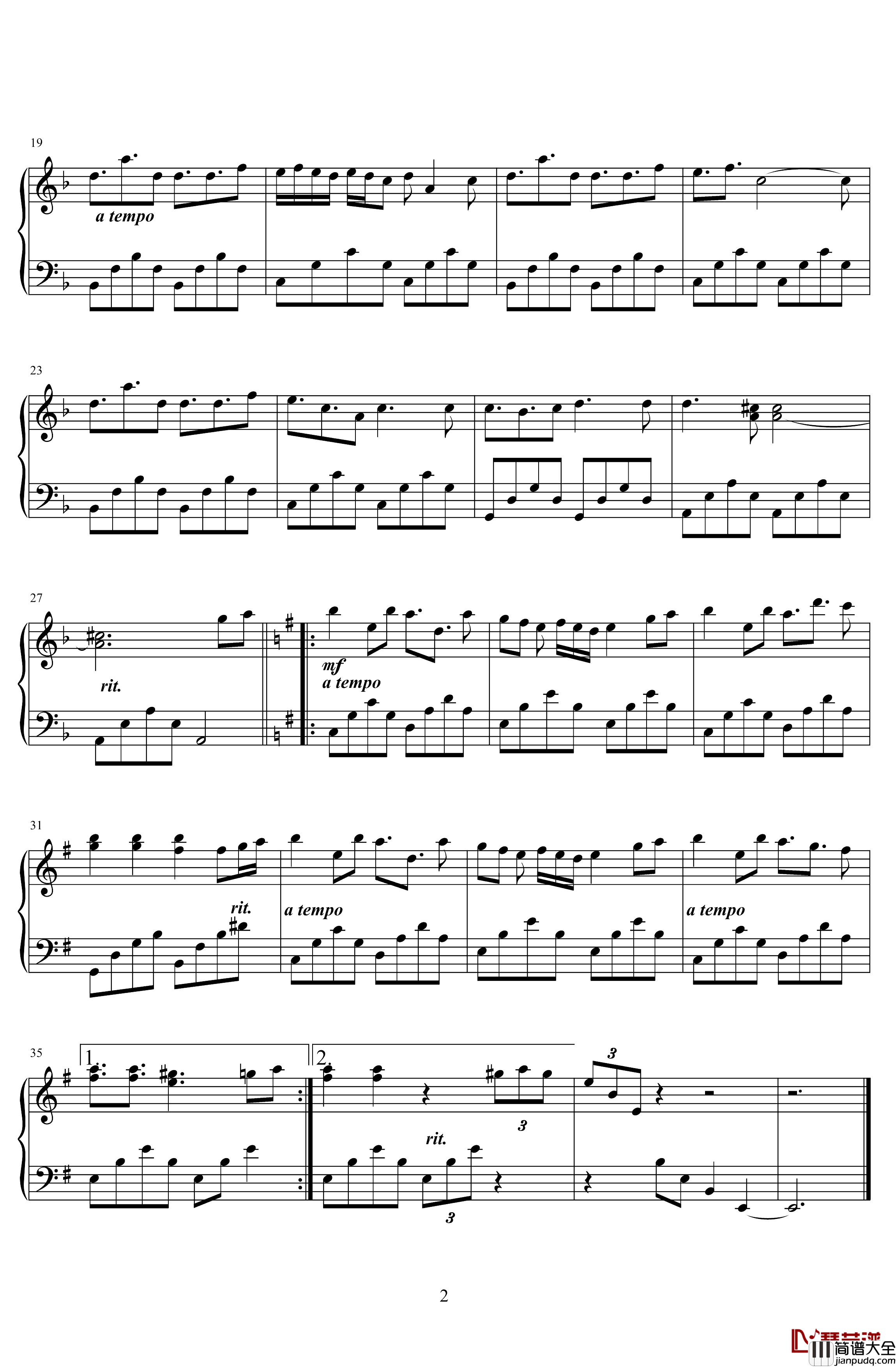 秘密花园钢琴谱_iw_ix