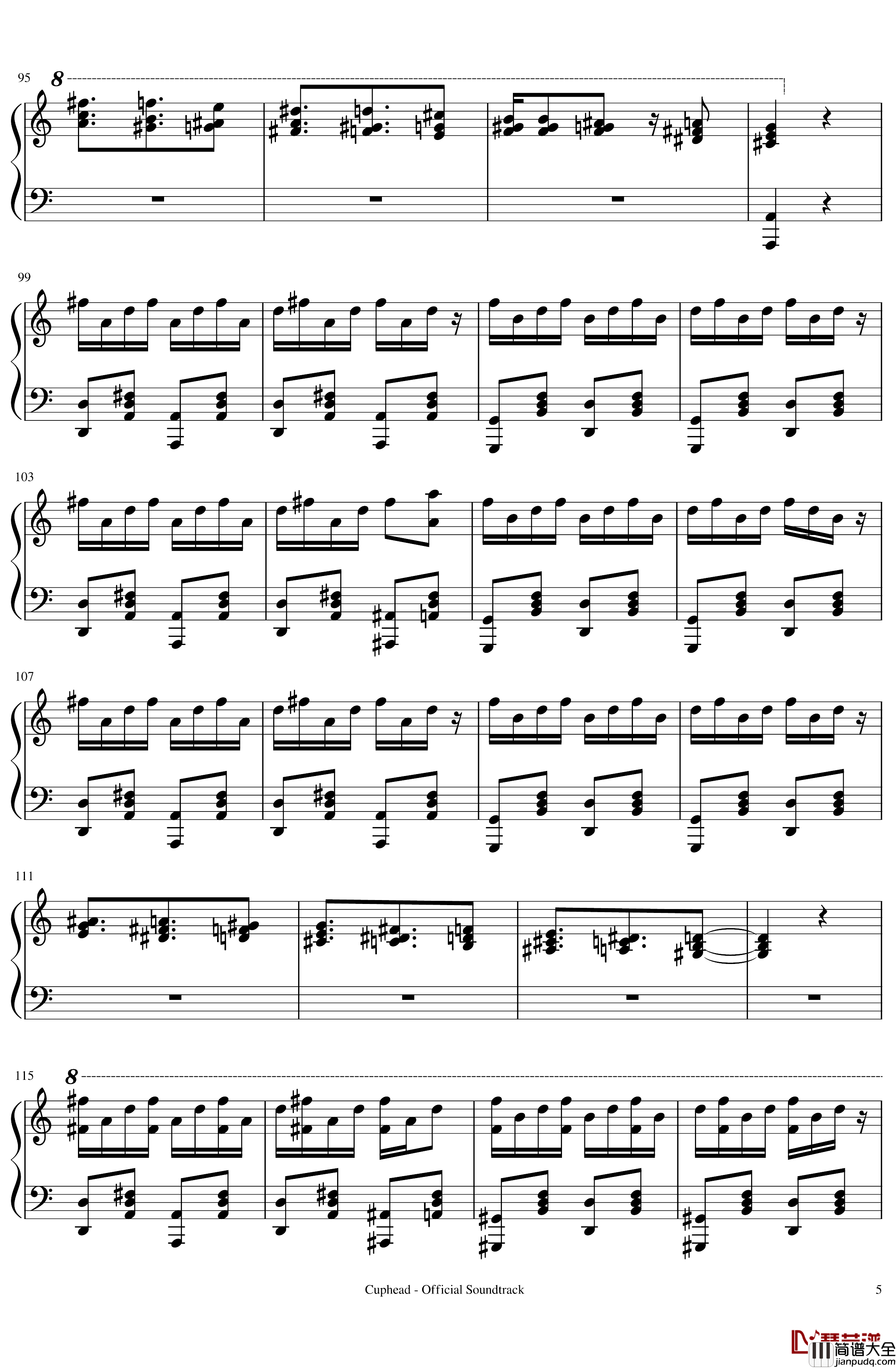 Funhouse_Frazzle钢琴谱_茶杯头Cuphead