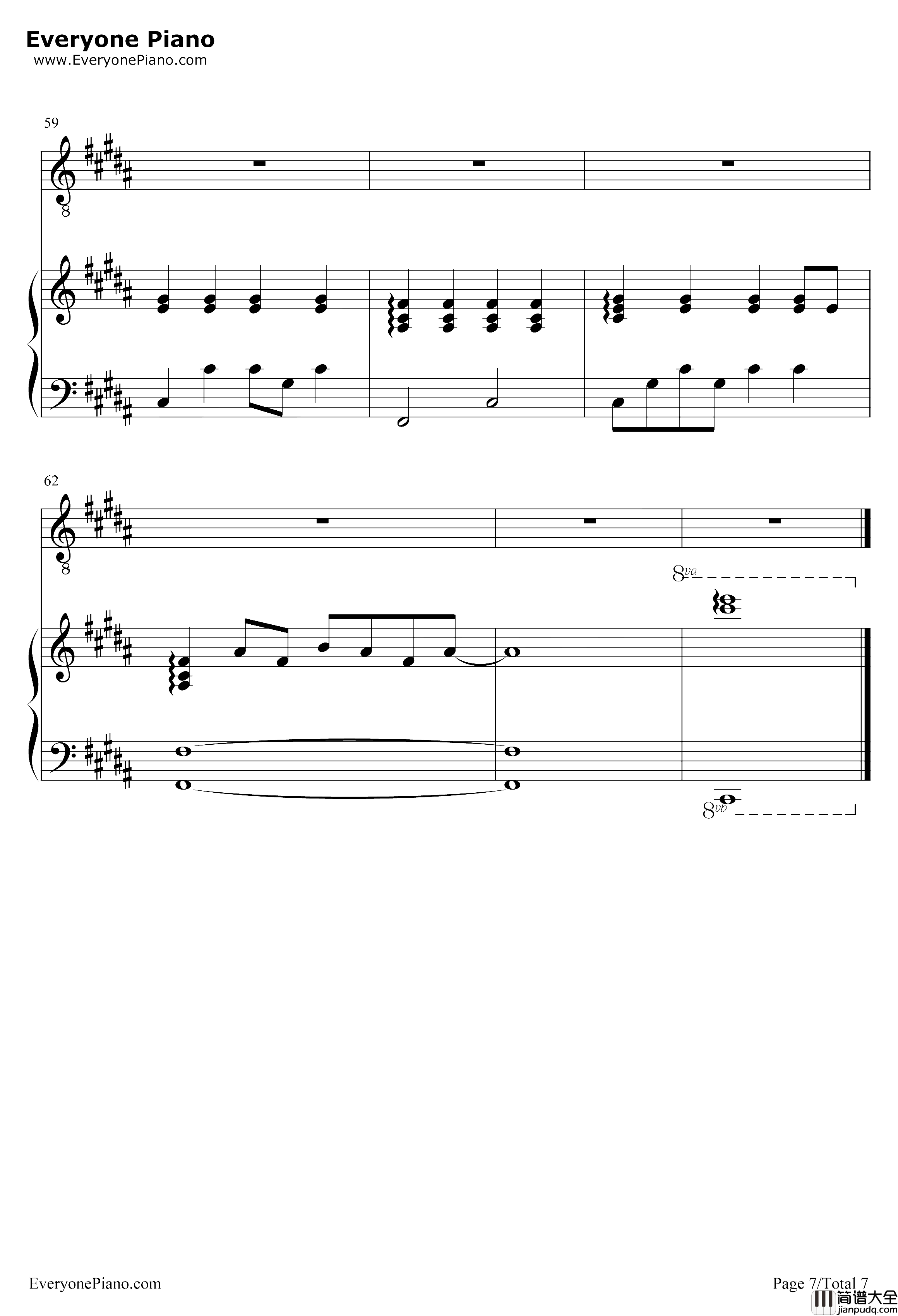 LetYouGo钢琴谱_华晨宇