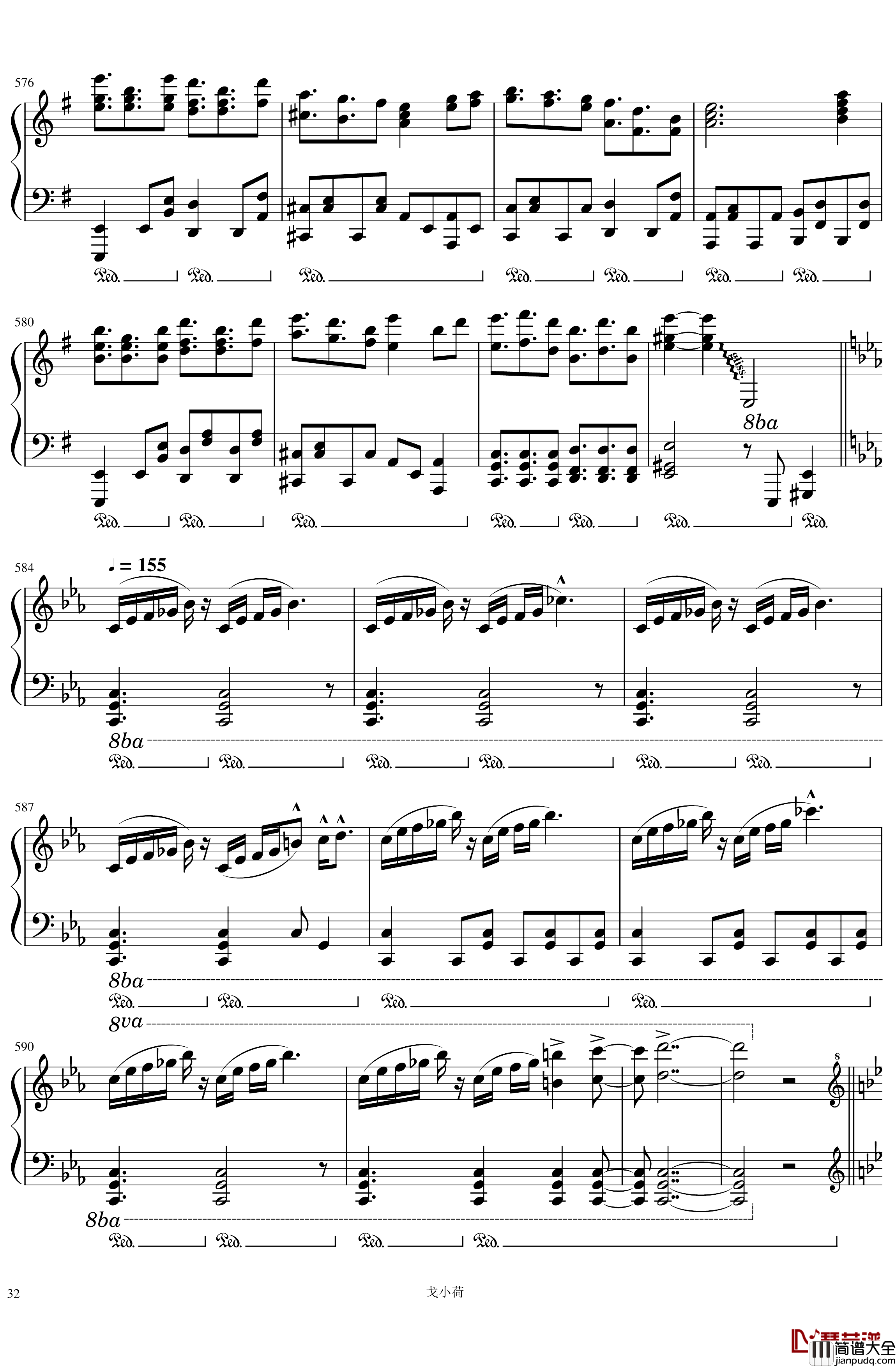 东方组曲连弹_2019「東方の曲をメドレーにして弾いてみた_/_幻想遊戯＜雅＞3」钢琴谱_触手猴