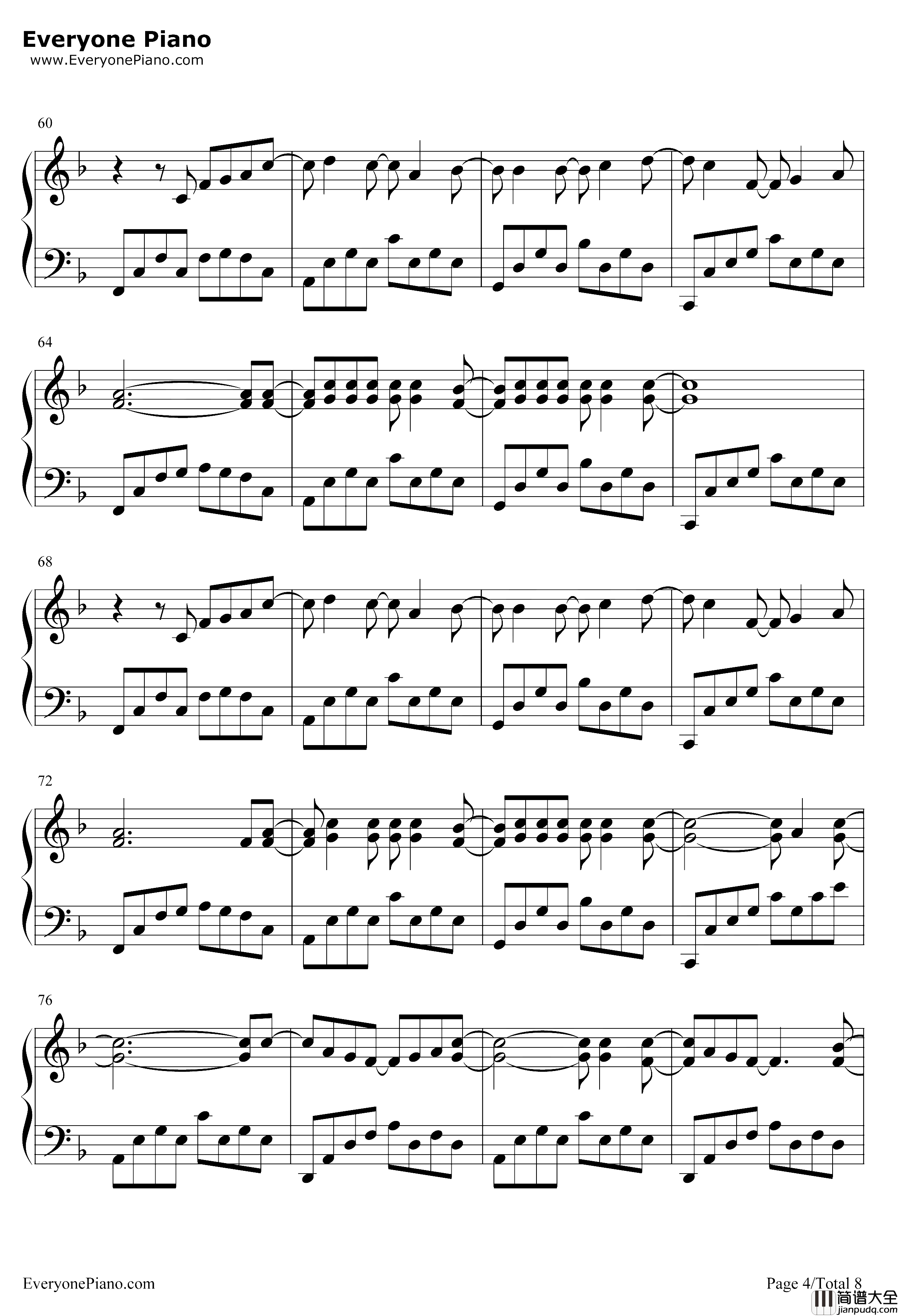 100万年の幸せ钢琴谱_桑田佳祐_樱桃小丸子ED