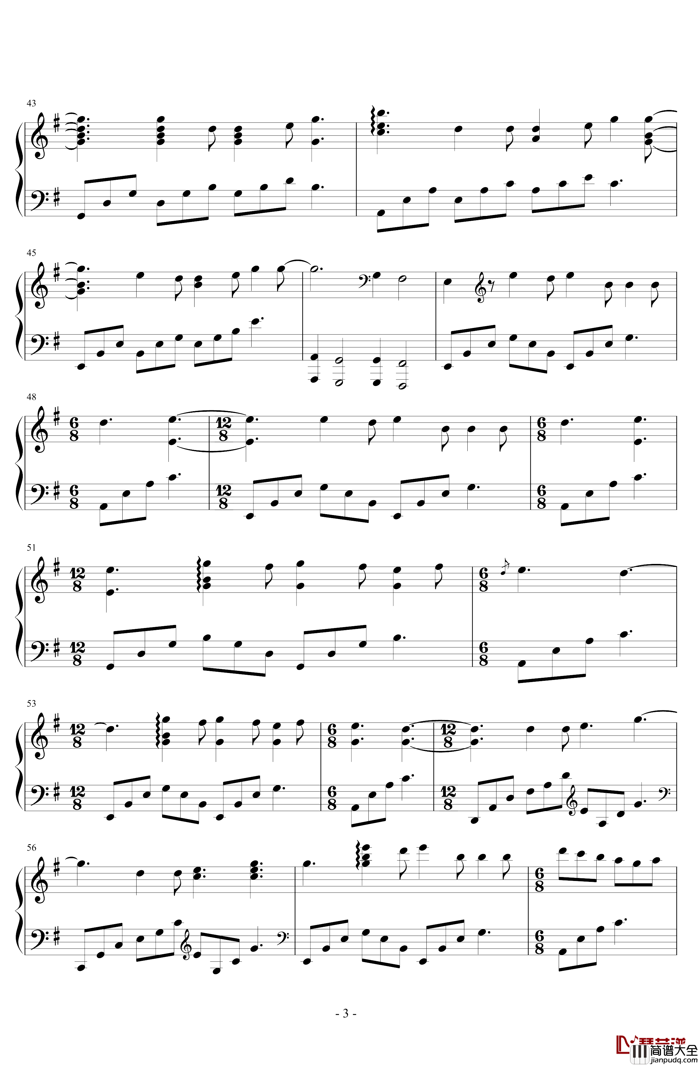 Nicolas_de_Angelis钢琴谱_镜中的安娜_中国名曲