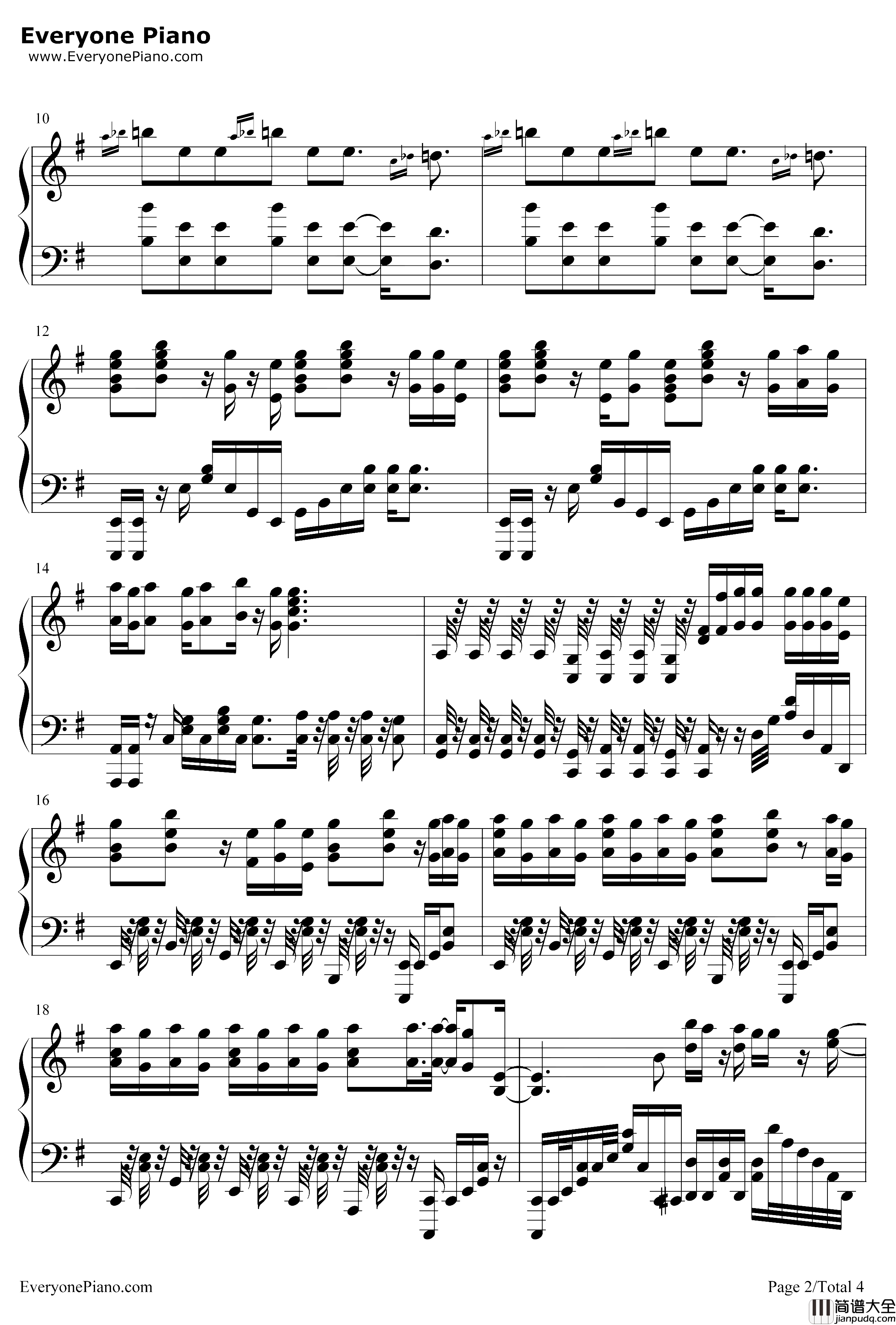 Touch_Off钢琴谱_UVERworld_约定的梦幻岛OP