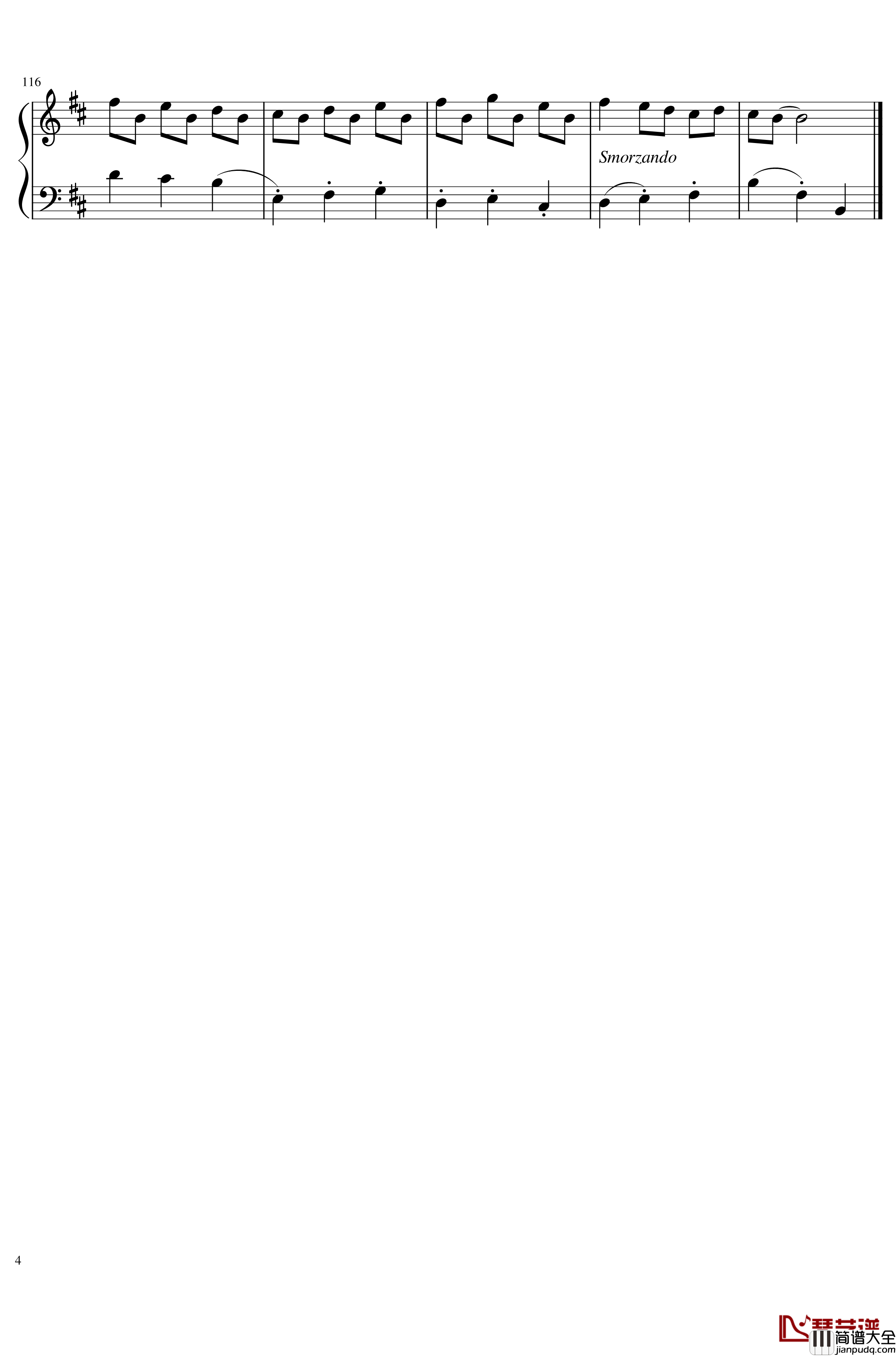 B小调法国组曲No.3小步舞曲钢琴谱_带指法_巴哈_Bach,_Johann_Sebastian