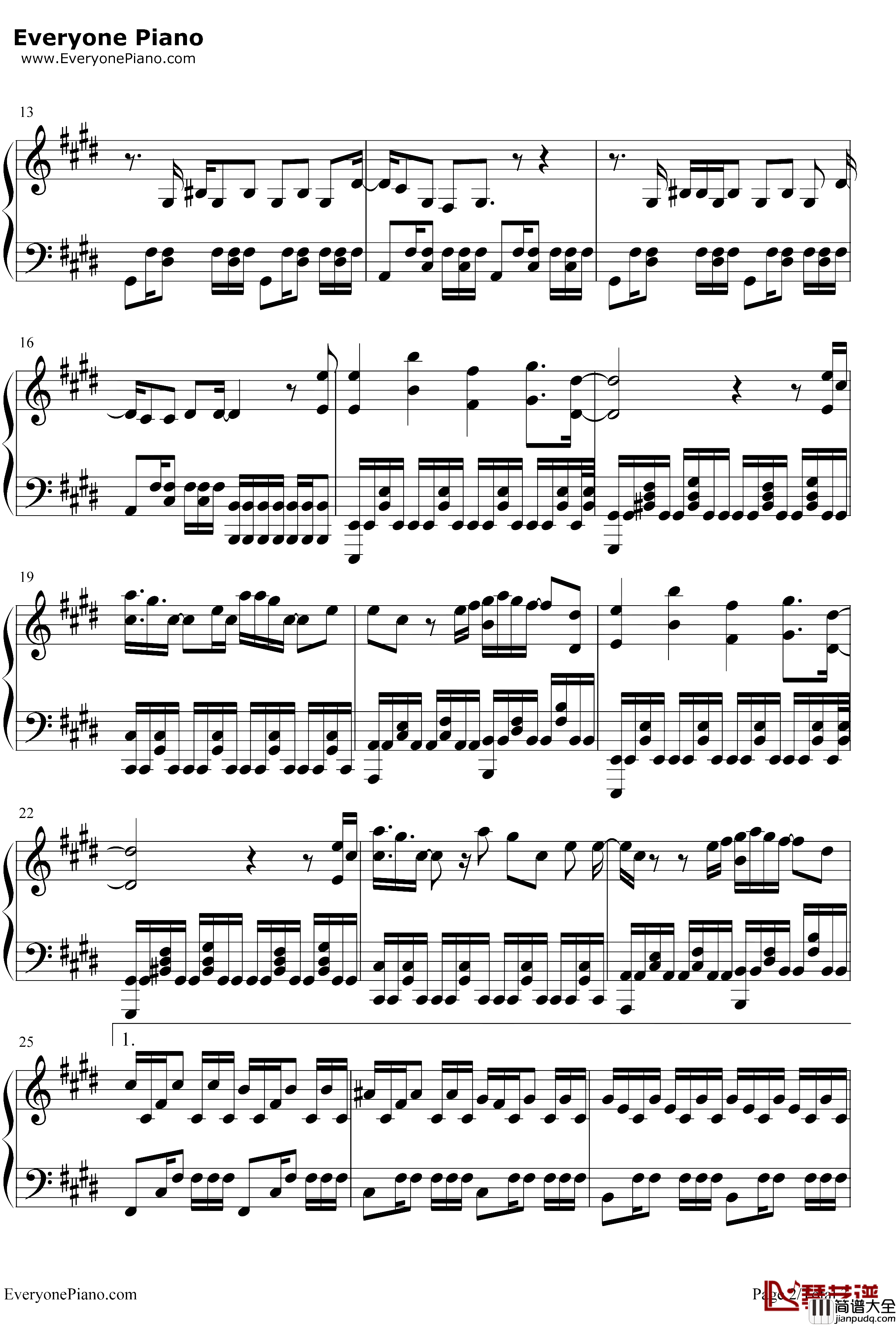 To_Me钢琴谱_欧阳娜娜