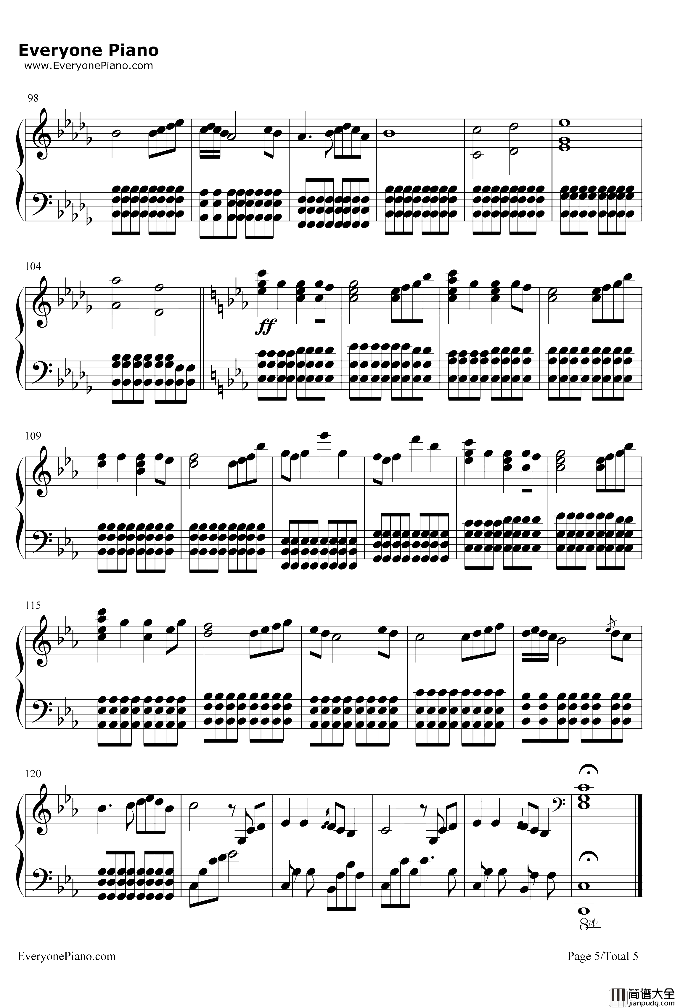 StarSky钢琴谱_TwoStepsFromHell_完美版