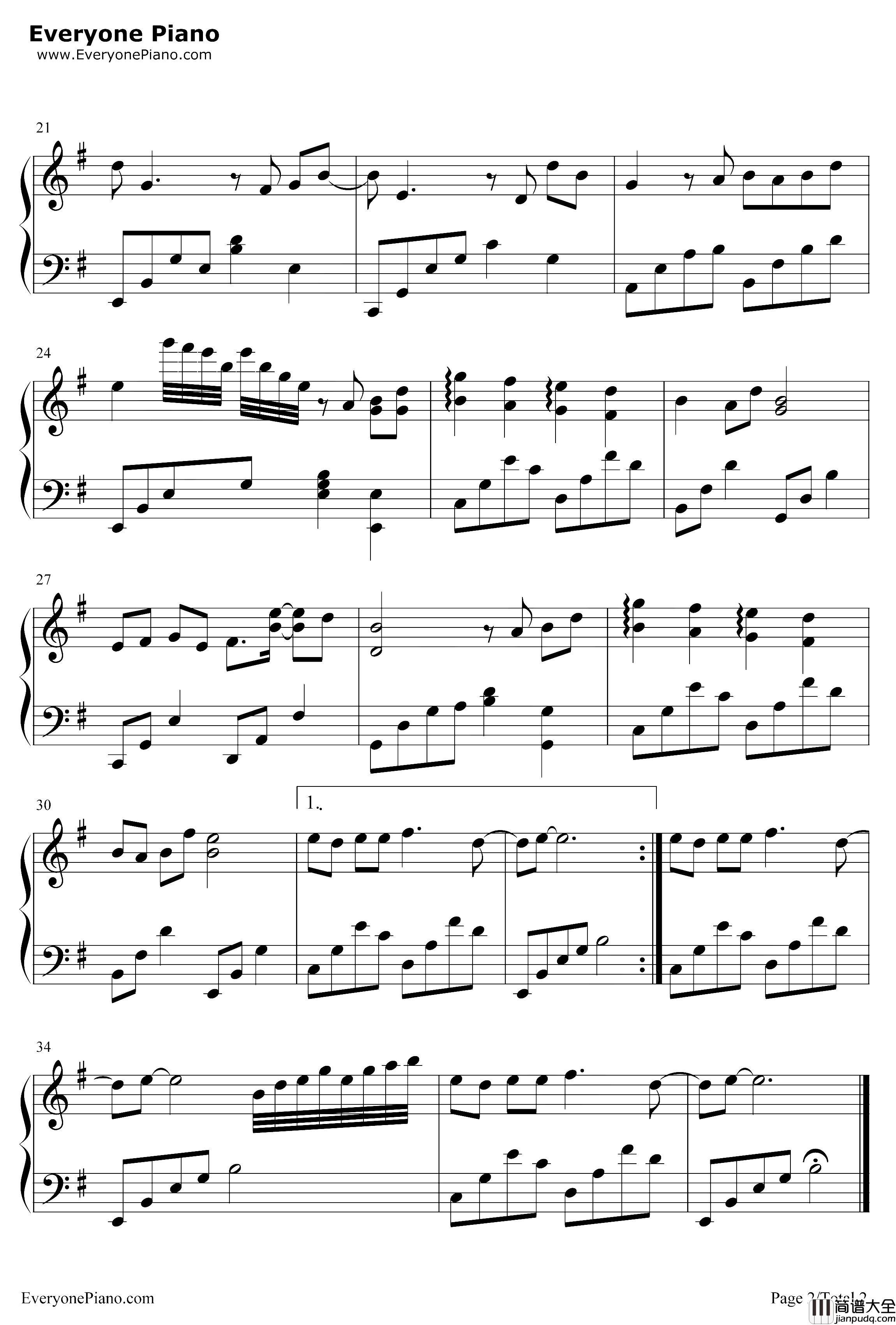 无羁钢琴谱_肖战王一博_忘羡_陈情令片尾曲