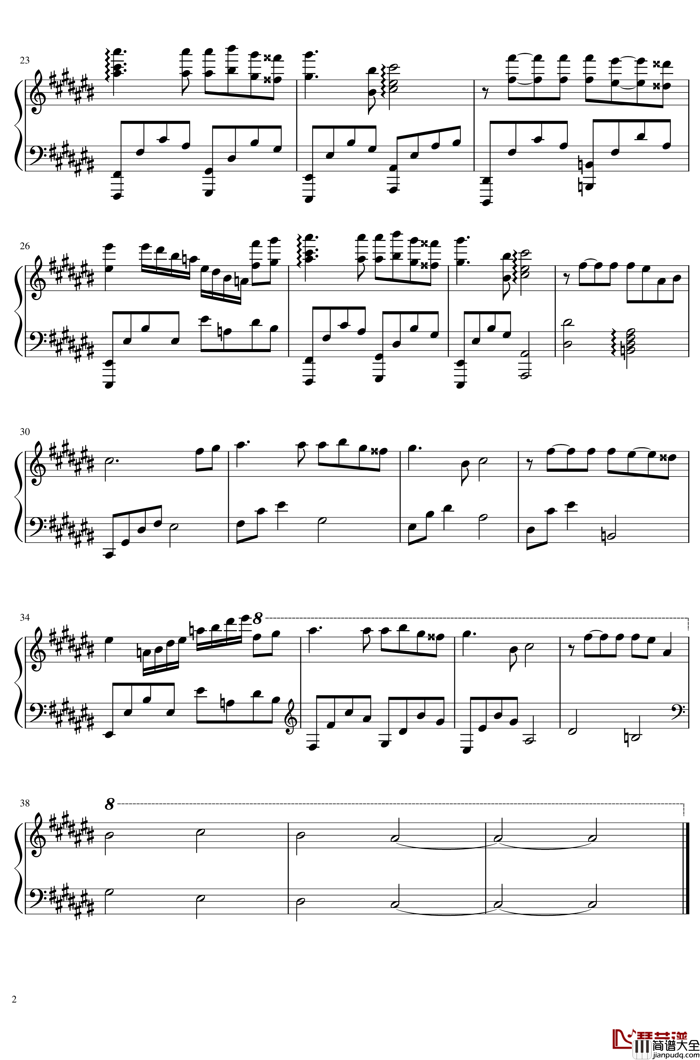 灯夜钢琴谱_Night_Lamp_吕恒