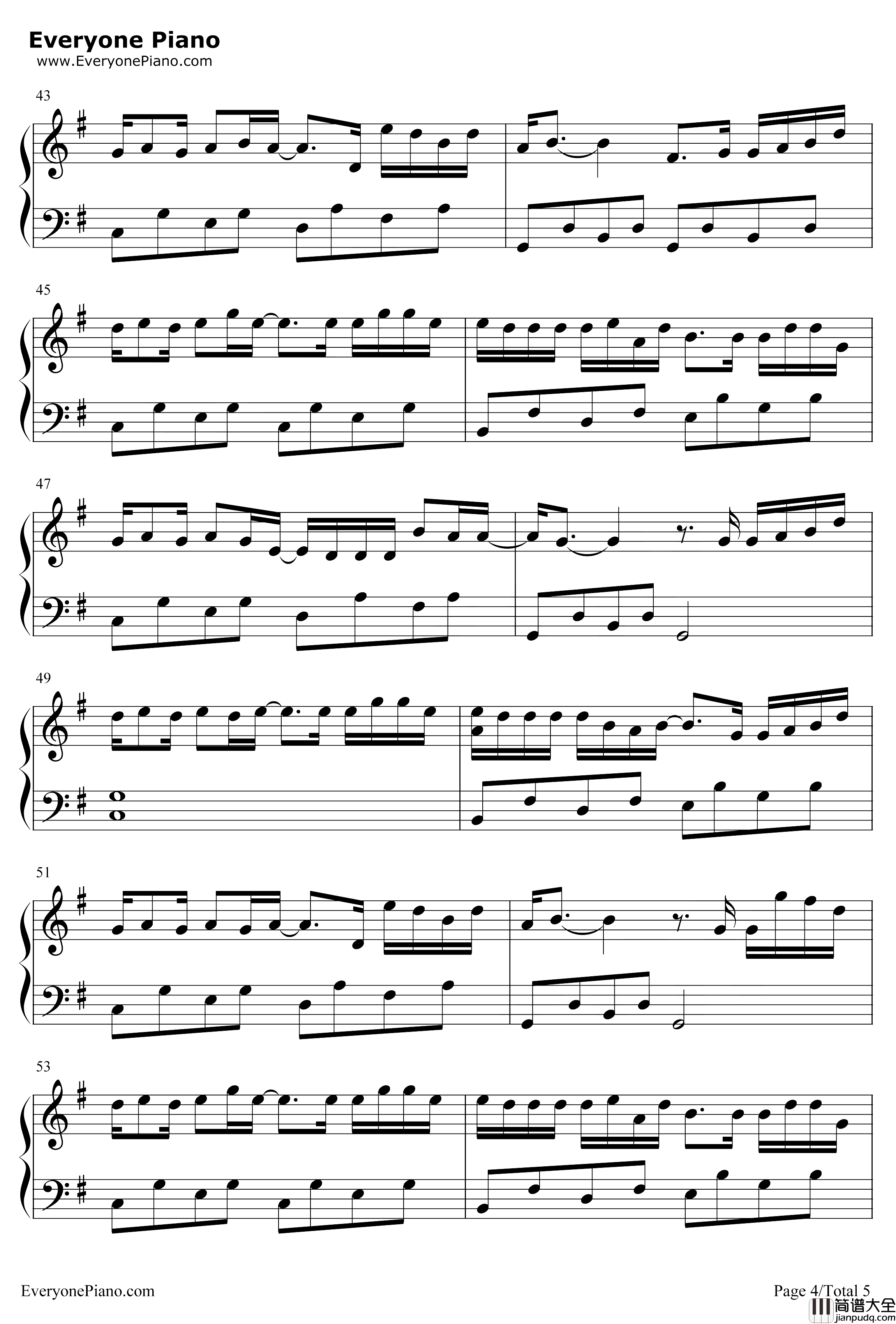 伪装钢琴谱_大壮_抖音热歌