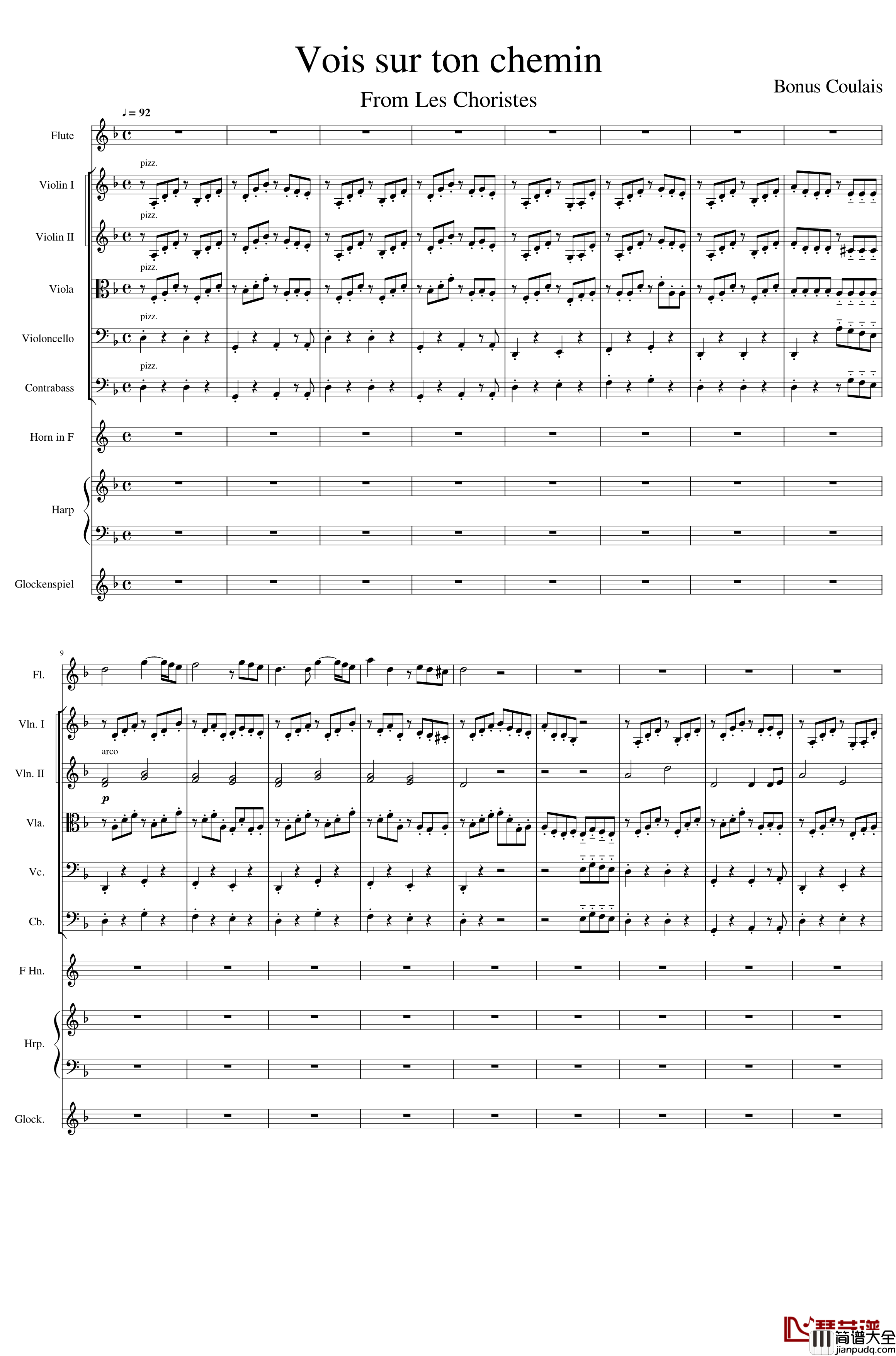 Vois_sur_ton_chemin钢琴谱_原版伴奏_Bonus_Coulais