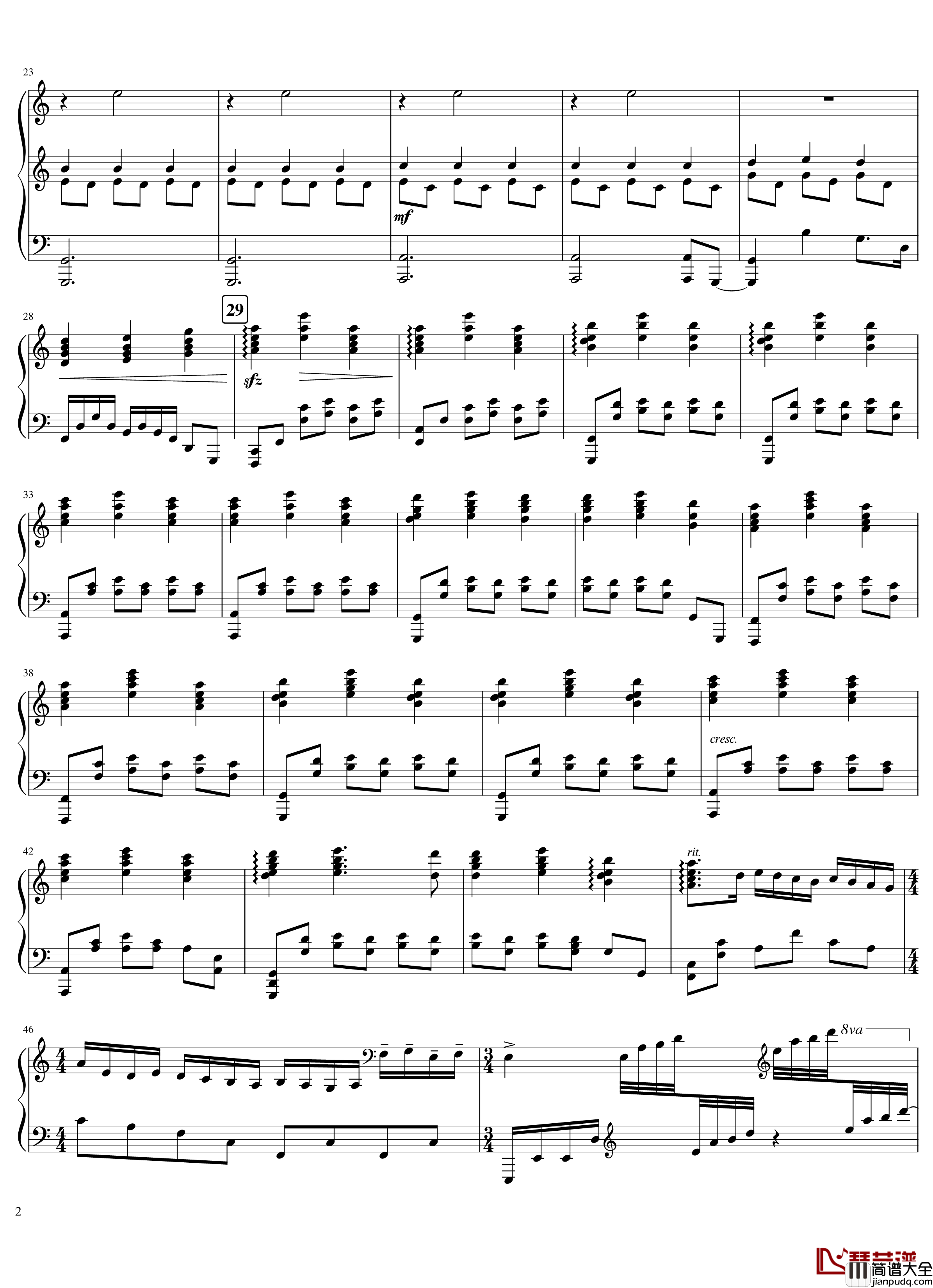 星际穿越Interstellar主题曲钢琴谱_星际穿越