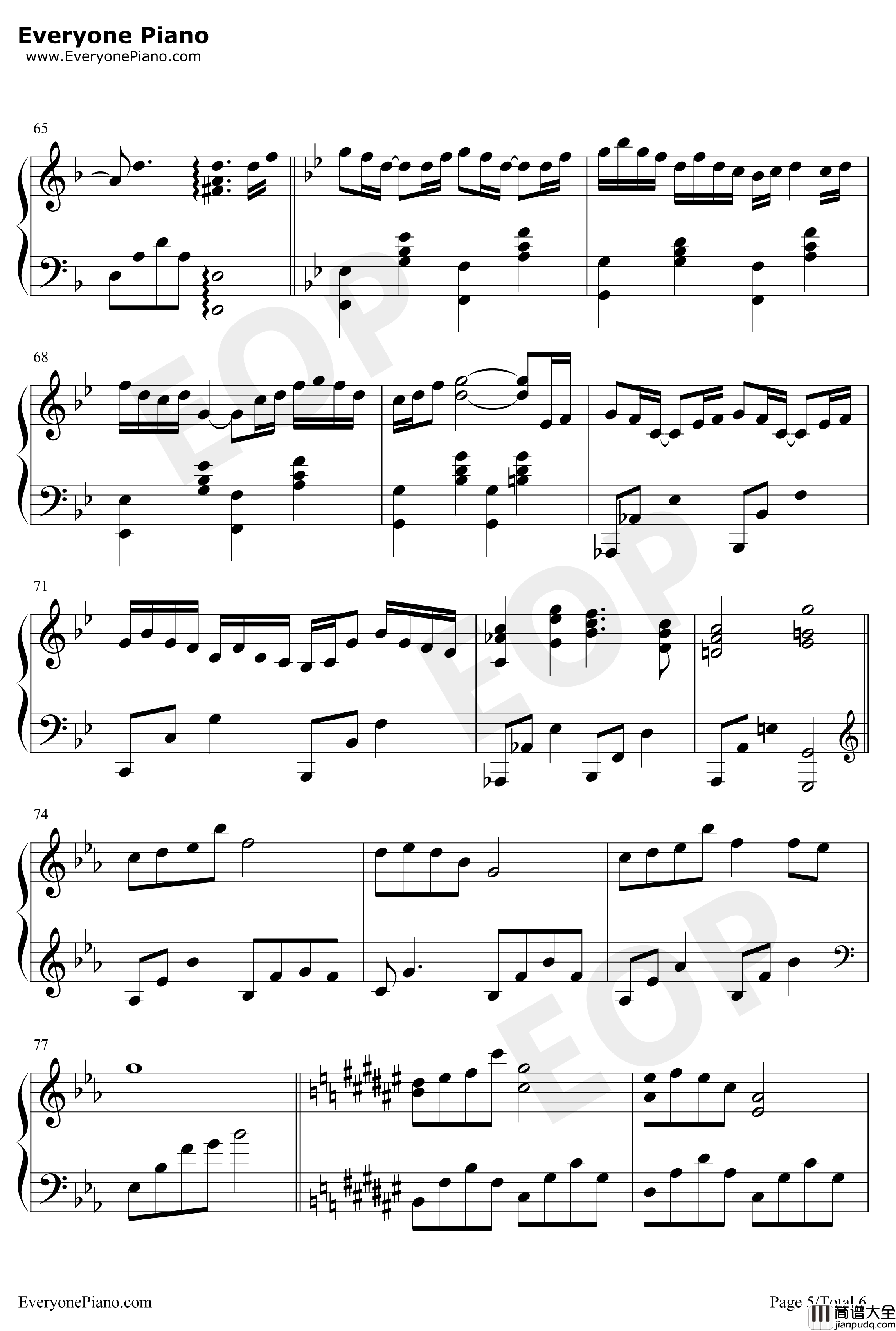 天涯钢琴谱_喵☆酱_天涯明月刀BGM