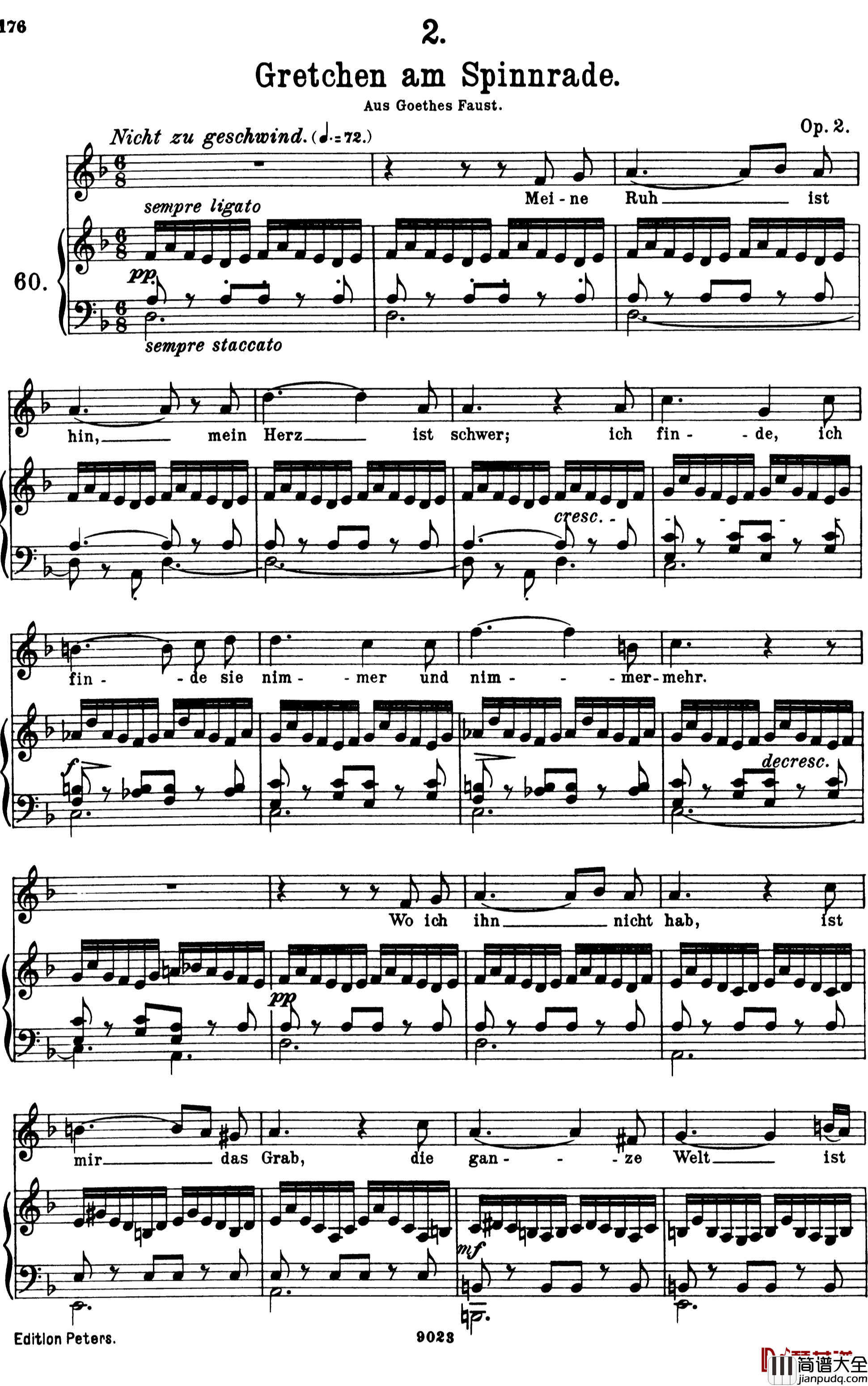 纺车旁的格丽卿_Gretchen_am_Spinnrade钢琴谱_舒伯特_舒伯特