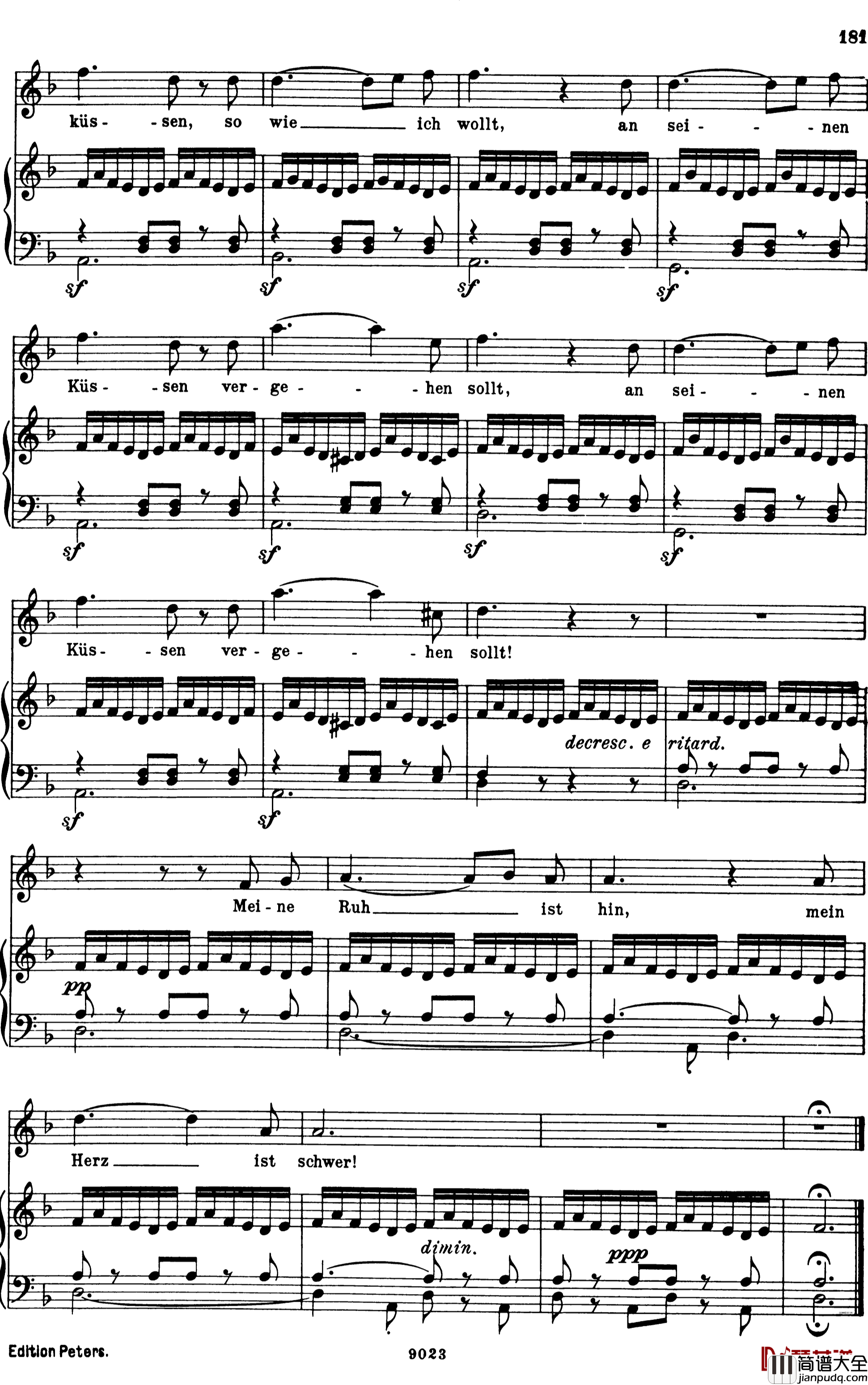 纺车旁的格丽卿_Gretchen_am_Spinnrade钢琴谱_舒伯特_舒伯特