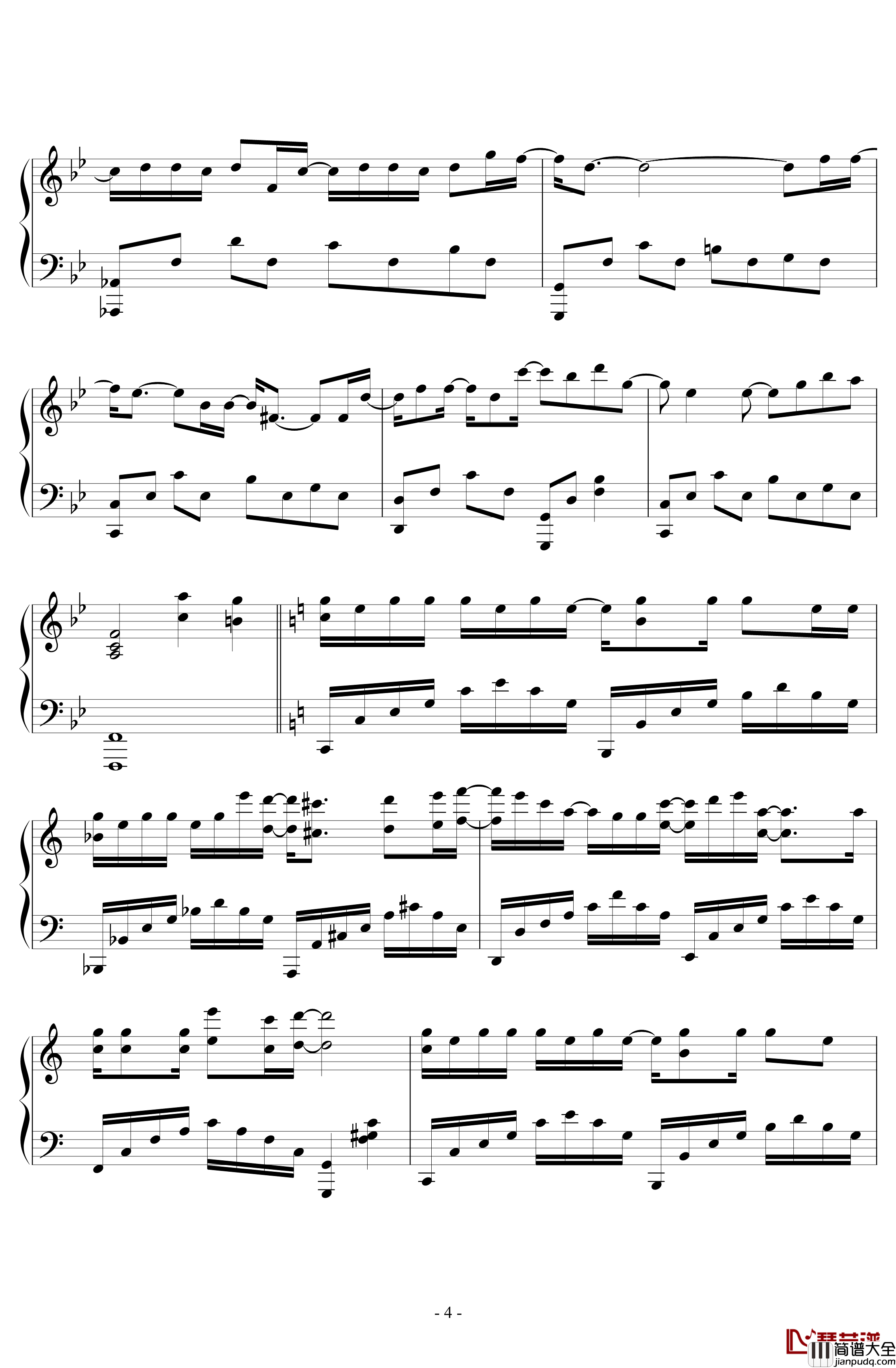 木偶人钢琴谱_原声独奏_薛之谦