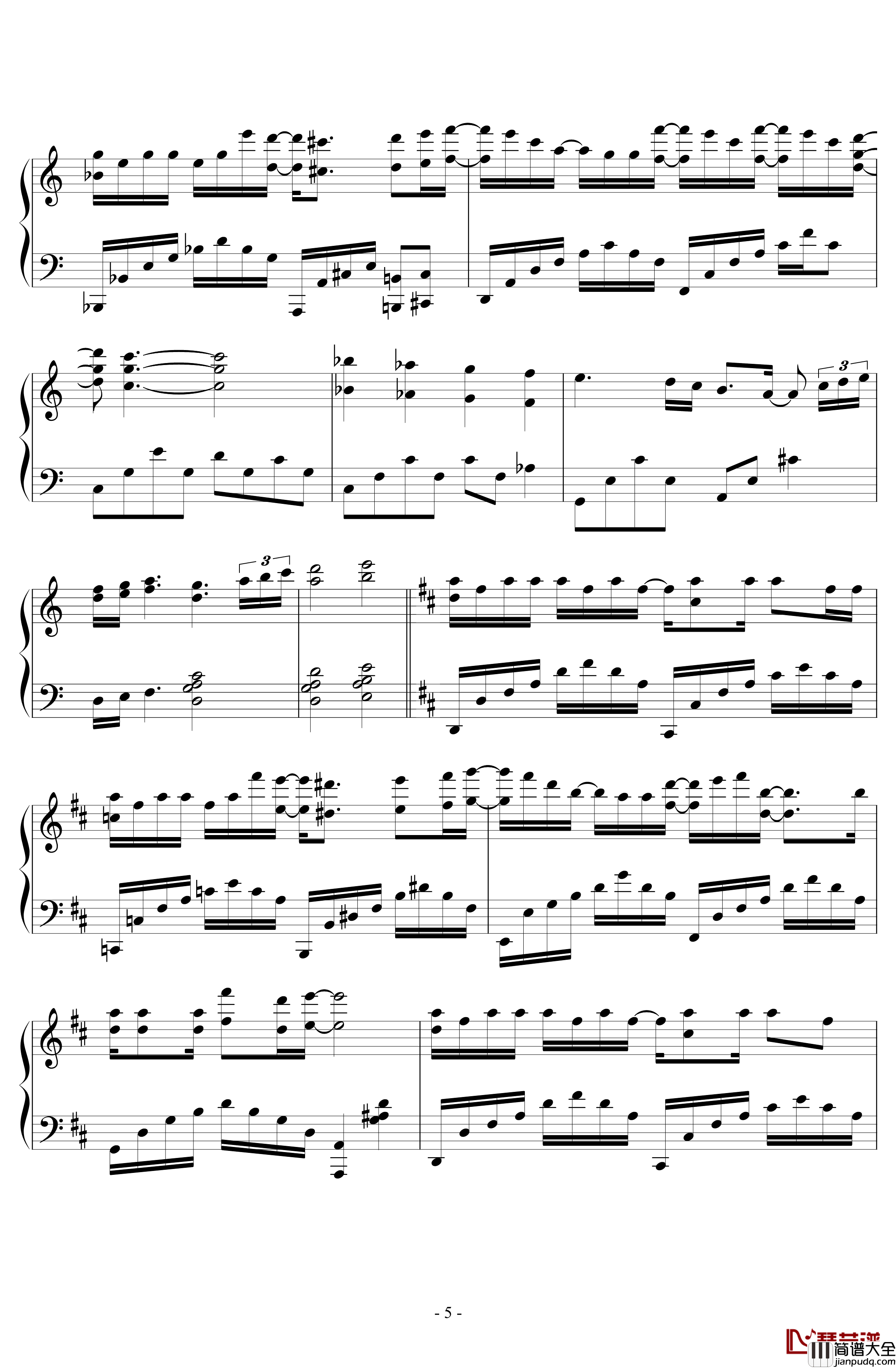 木偶人钢琴谱_原声独奏_薛之谦