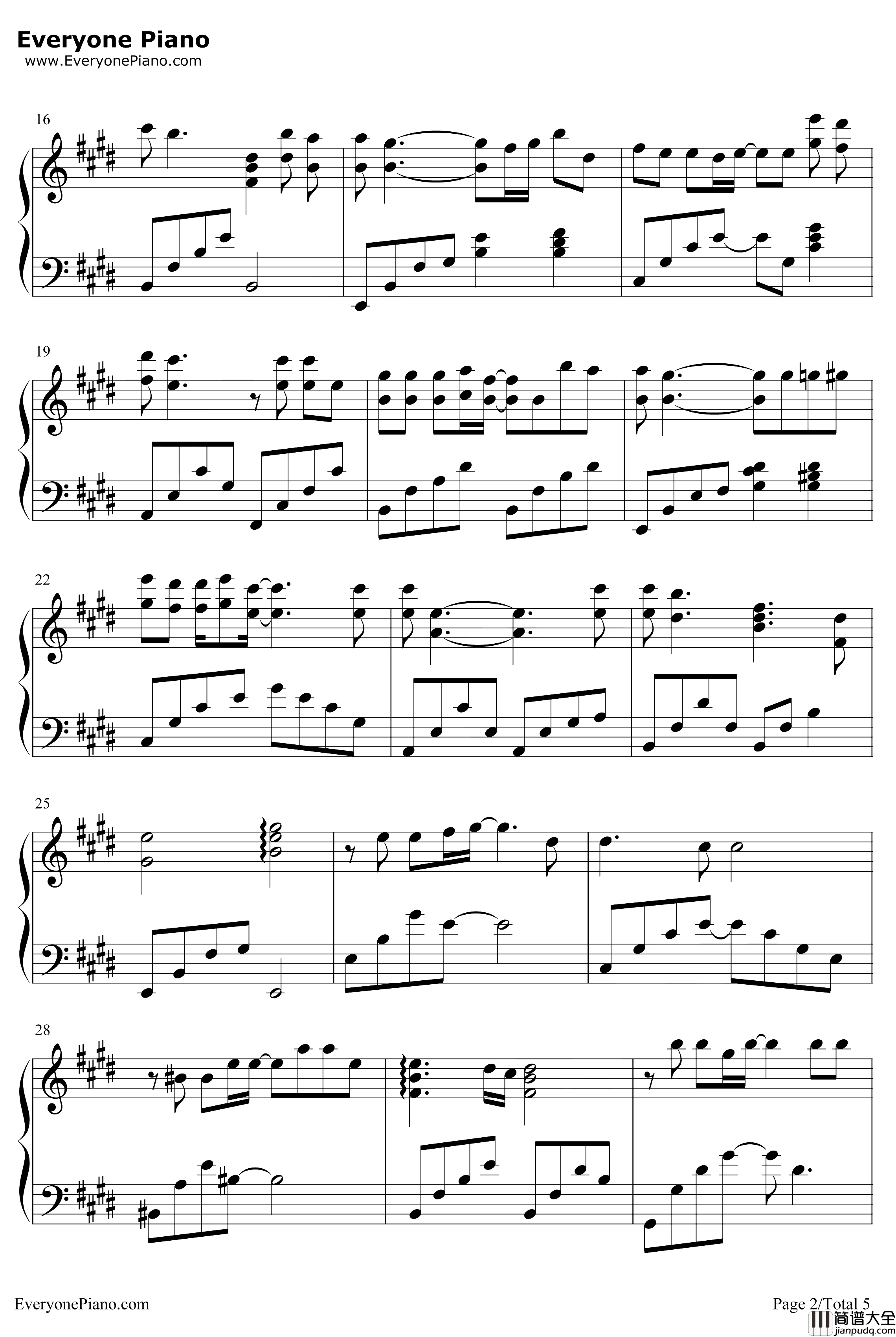 玻璃之情钢琴谱___张国荣